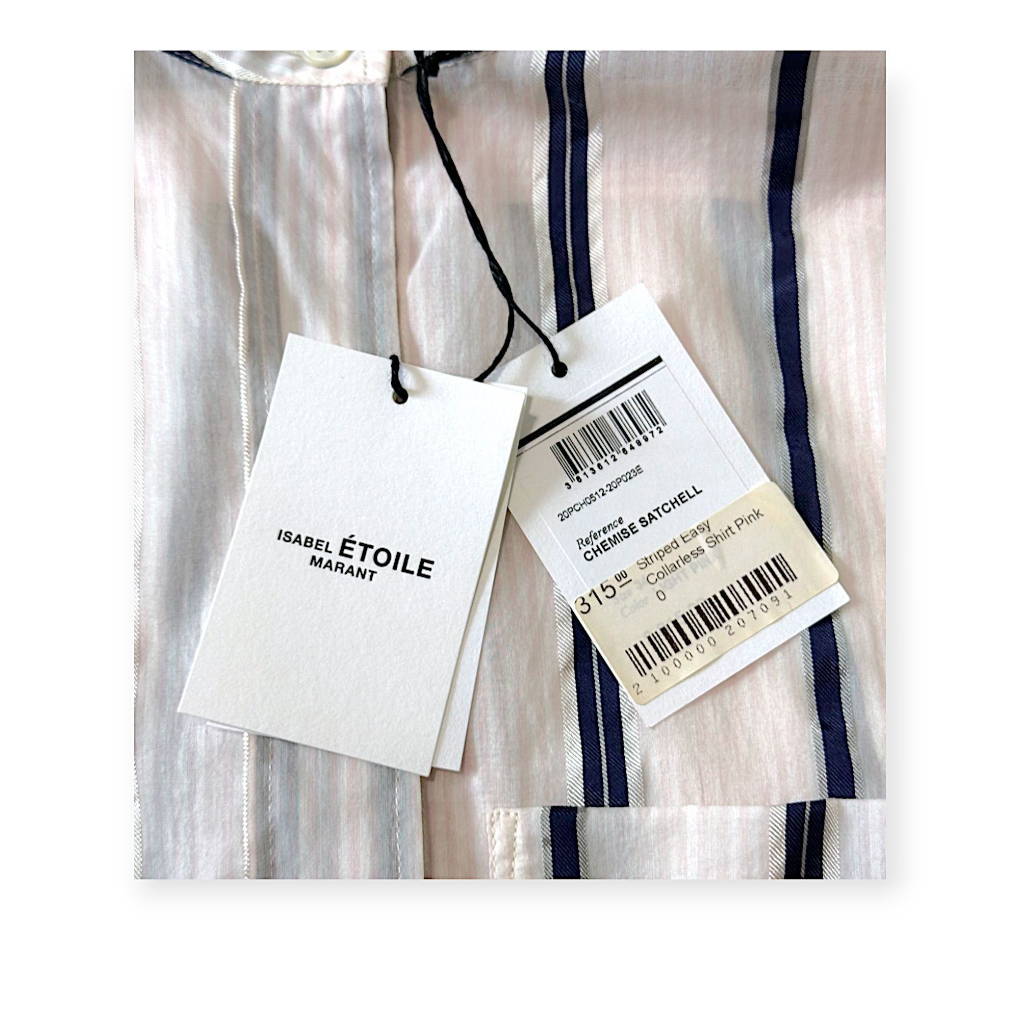 Isabel Marant Etoile Isabel Marant Etoile Pink Satchell Stripe Shirt, Size US2, Size XS / US 0-2 / IT 36-38 - 3 Thumbnail