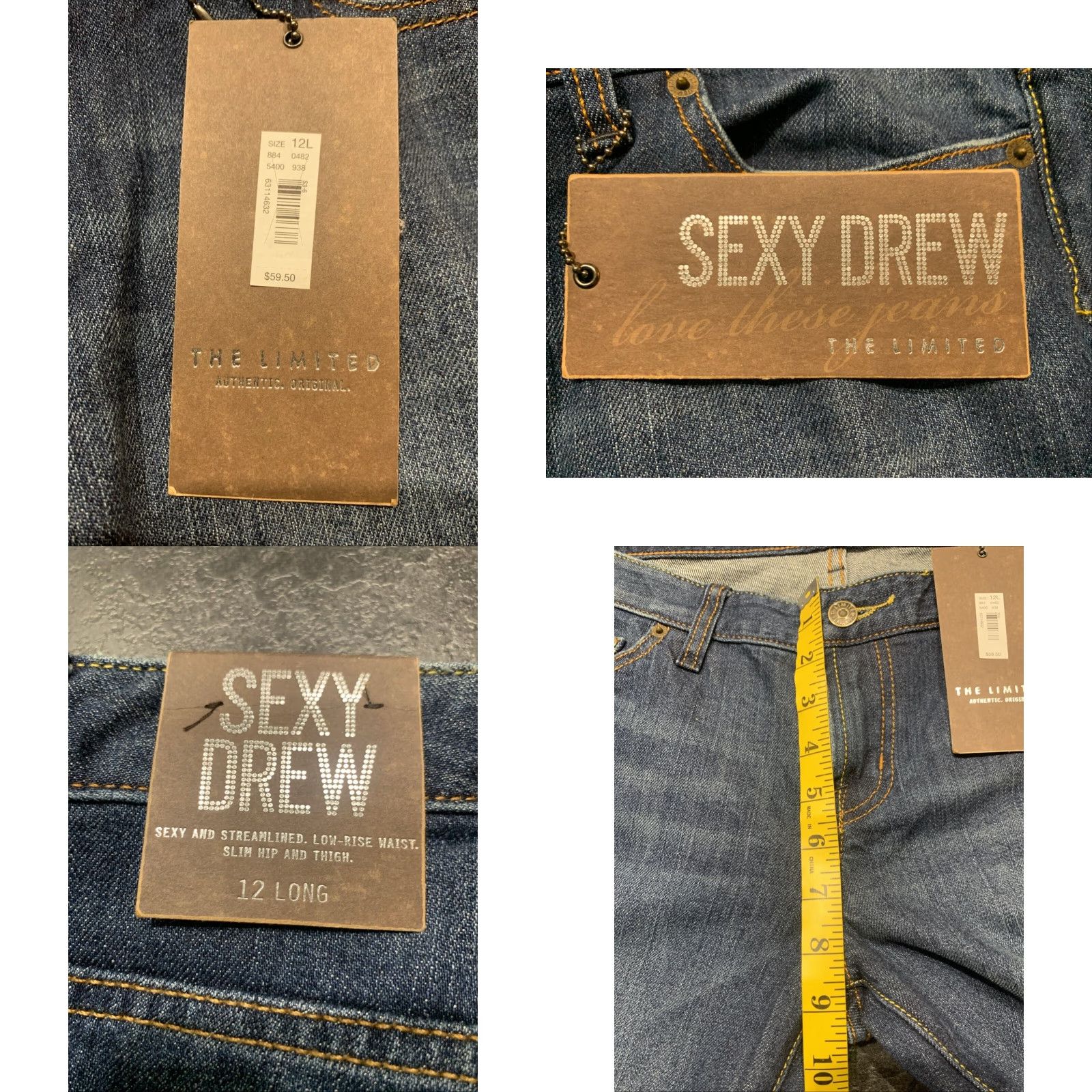 Vintage VINTAGE The Limited Drew Fit Bootcut Jeans Size 12 Women Dark Wash Denim Straight Leg Size 34" / US 12 / IT 48 - 8 Thumbnail
