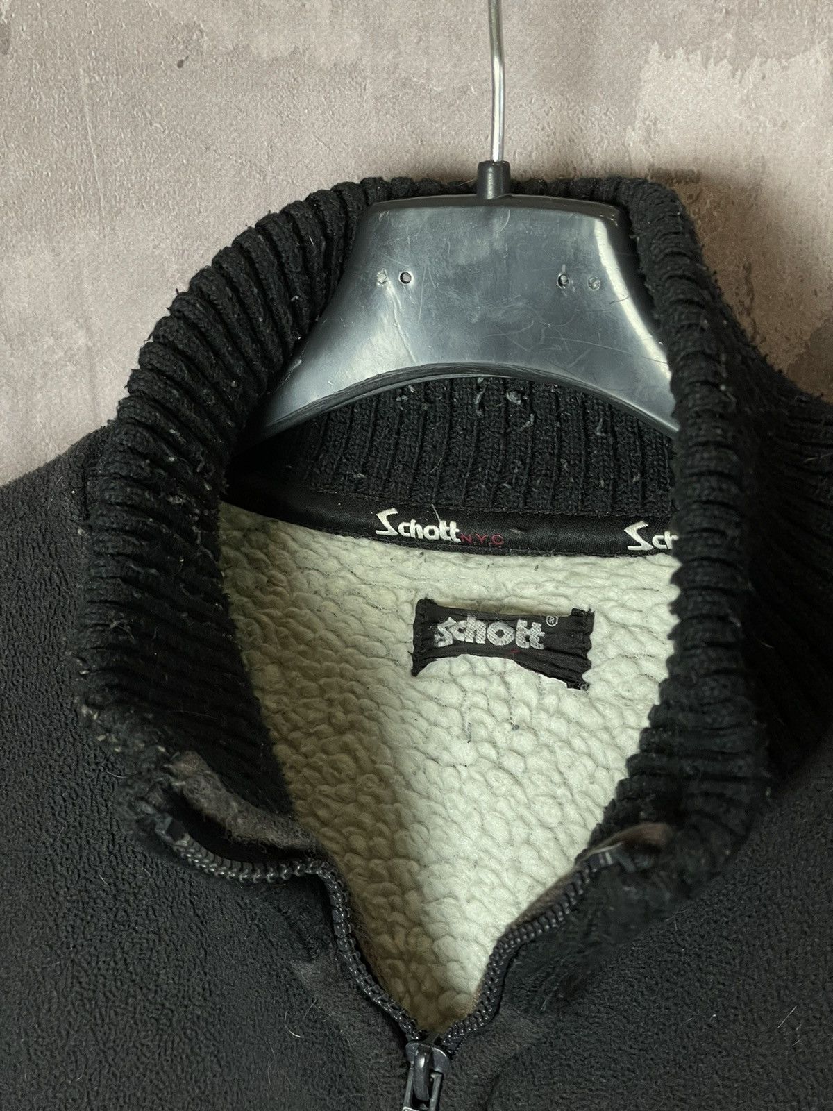 Schott × Vintage Vintage Schott NYC 90s Military Utility Fleece Jacket Size US M / EU 48-50 / 2 - 9 Thumbnail