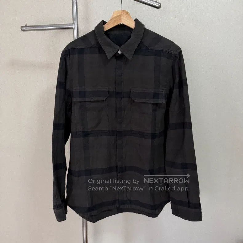 Rick Owens Rick Owens Gingham Pointed Collar Chest Pocket Long Sleeve Size US L / EU 52-54 / 3 - 1 Thumbnail