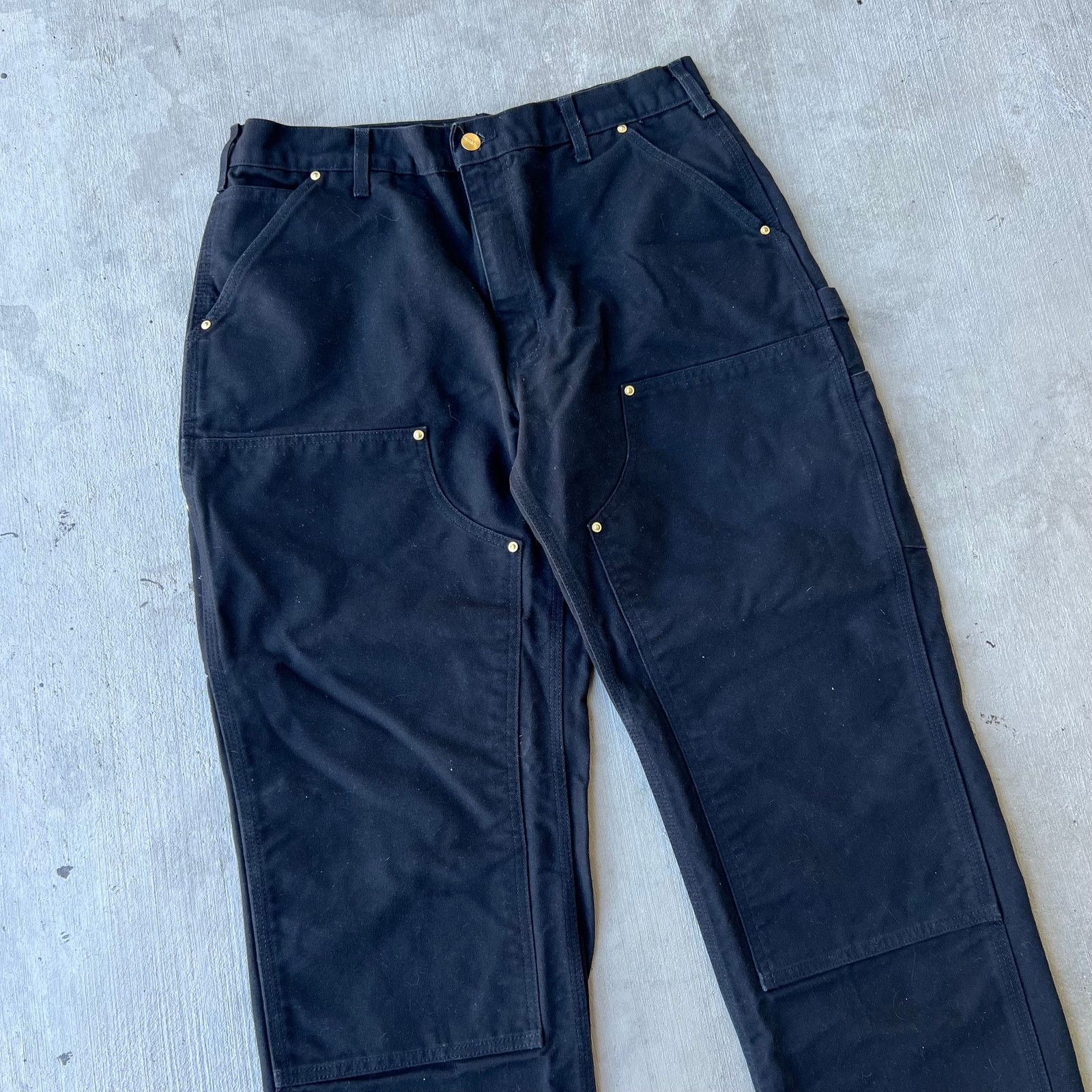 Carhartt × Vintage Carhartt black double knee work wear carpenter pants Size US 35 - 2 Thumbnail