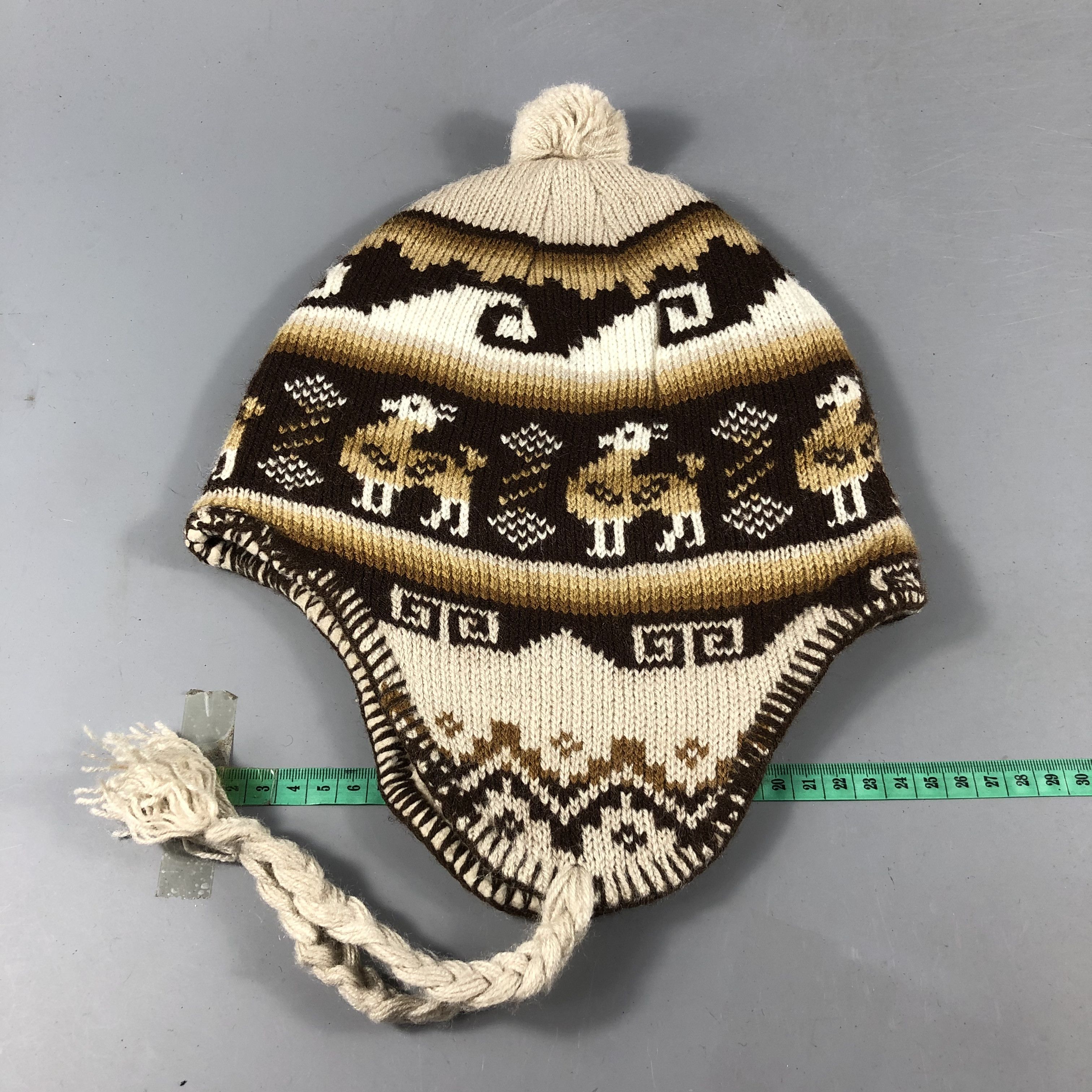 Vintage Fair Isle Earflap Bobble Beanie Snowcap Snow Hat B968 Size ONE SIZE - 3 Thumbnail