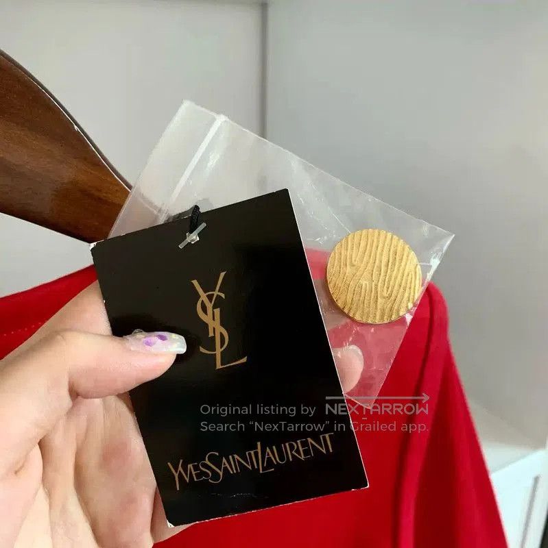 Yves Saint Laurent YSL Red Cotton Women's Jacket M Size . Size M / US 6-8 / IT 42-44 - 2 Thumbnail