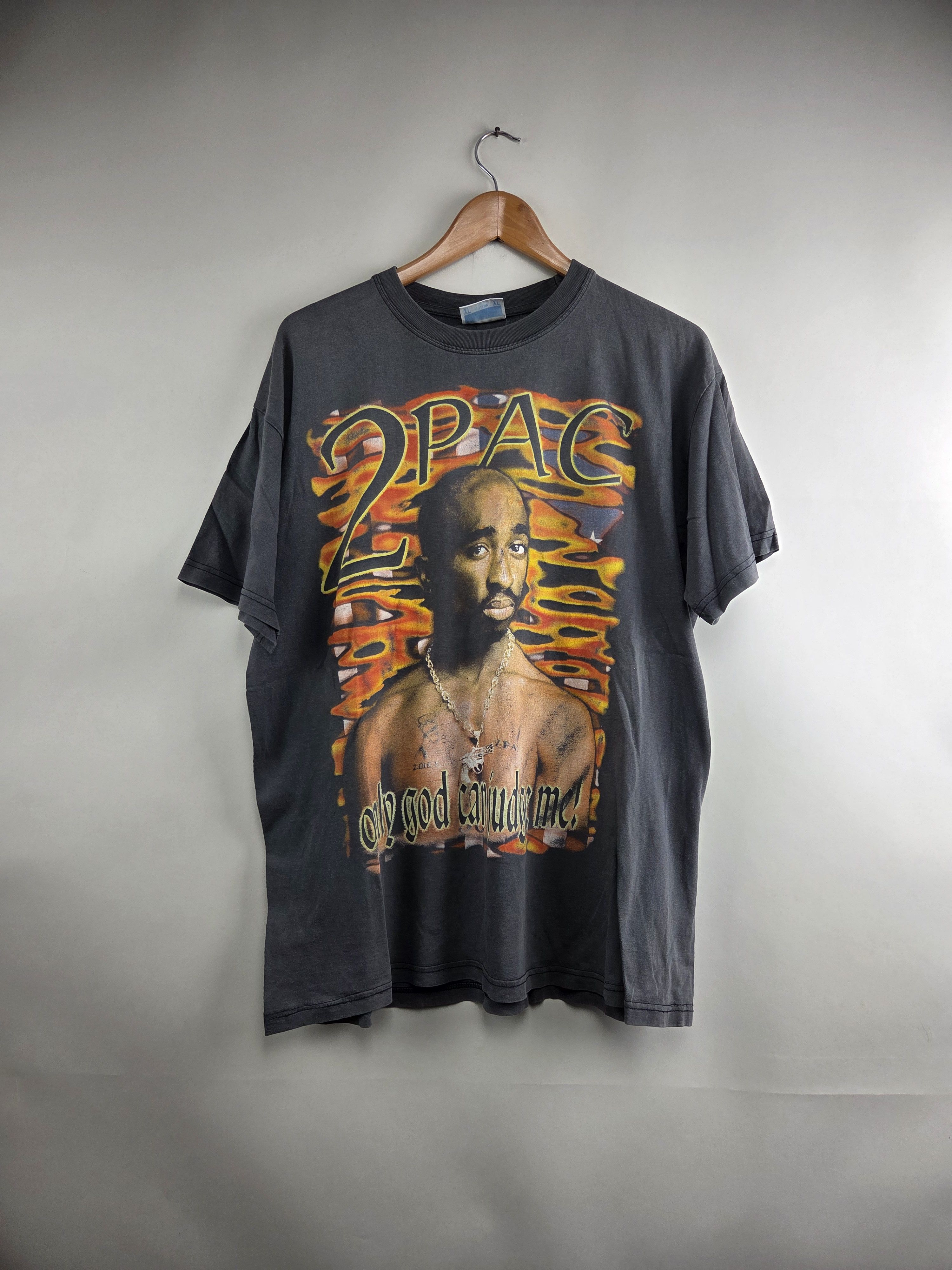 Band Tees × Rap Tees × Vintage 90s Tupac Only god can judge me XL 22.5" 29" Size US XL / EU 56 / 4 - 1 Thumbnail