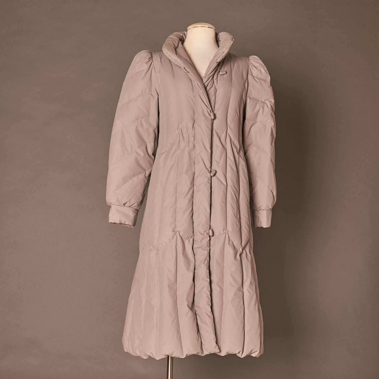 Vintage 1980s Vintage J. Gallery Down Quilted Long Gray Coat Size XS / US 0-2 / IT 36-38 - 5 Thumbnail