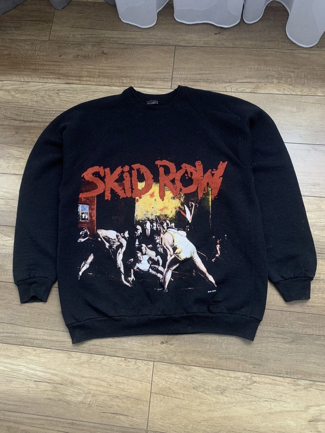 Band Tees 1991 Skid Row Slave To The Grind Jesus Vintage Sweatshirt Size US XL / EU 56 / 4 - 1 Thumbnail
