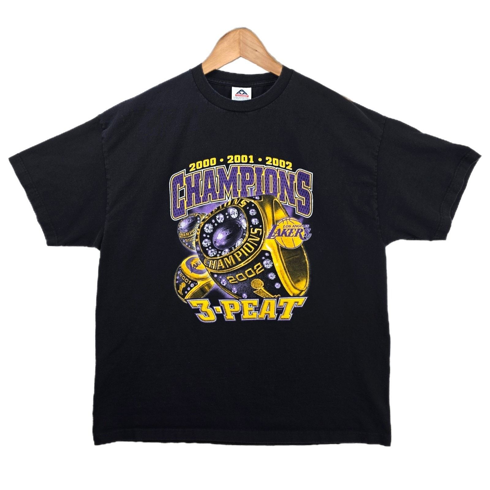 Alstyle Vintage Lakers 3-Peat Bling Bling Rings Shirt XXL Kobe Y2K Size US XXL / EU 58 / 5 - 1 Thumbnail