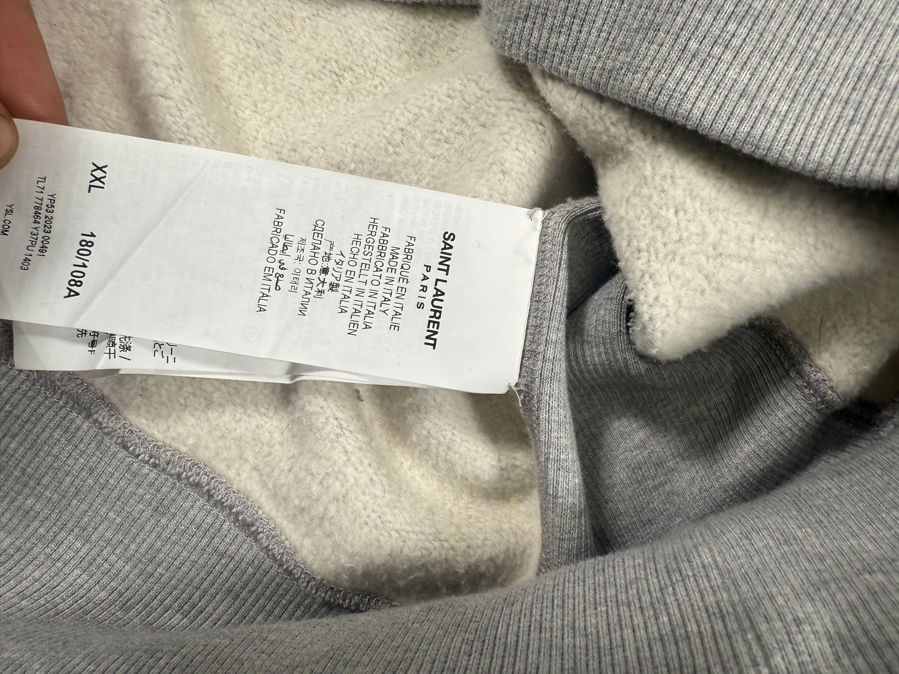 Yves Saint Laurent Grey Monogram Hoodie Sweatshirt Size US XXL / EU 58 / 5 - 5 Thumbnail