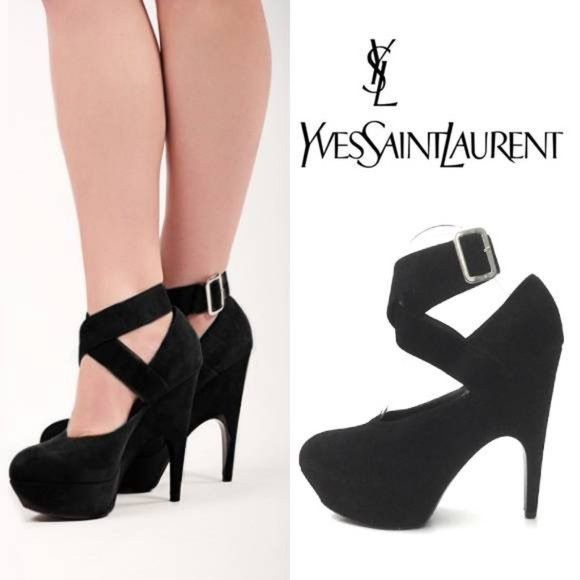 Yves Saint Laurent FW2009 Lady Gaga Imperiale suede platform wedge heels Size US 6 / IT 36 - 13 Thumbnail