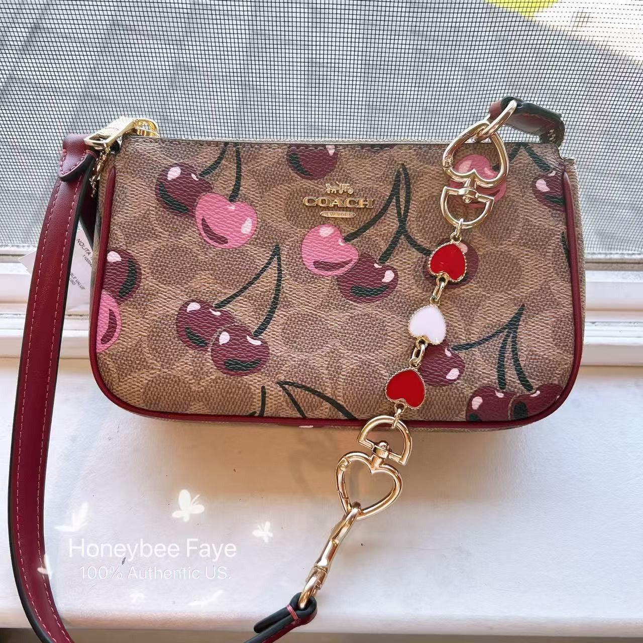 Coach Nolita 19 With Cherry Print CZ011 plus extended chain Size ONE SIZE - 1 Thumbnail