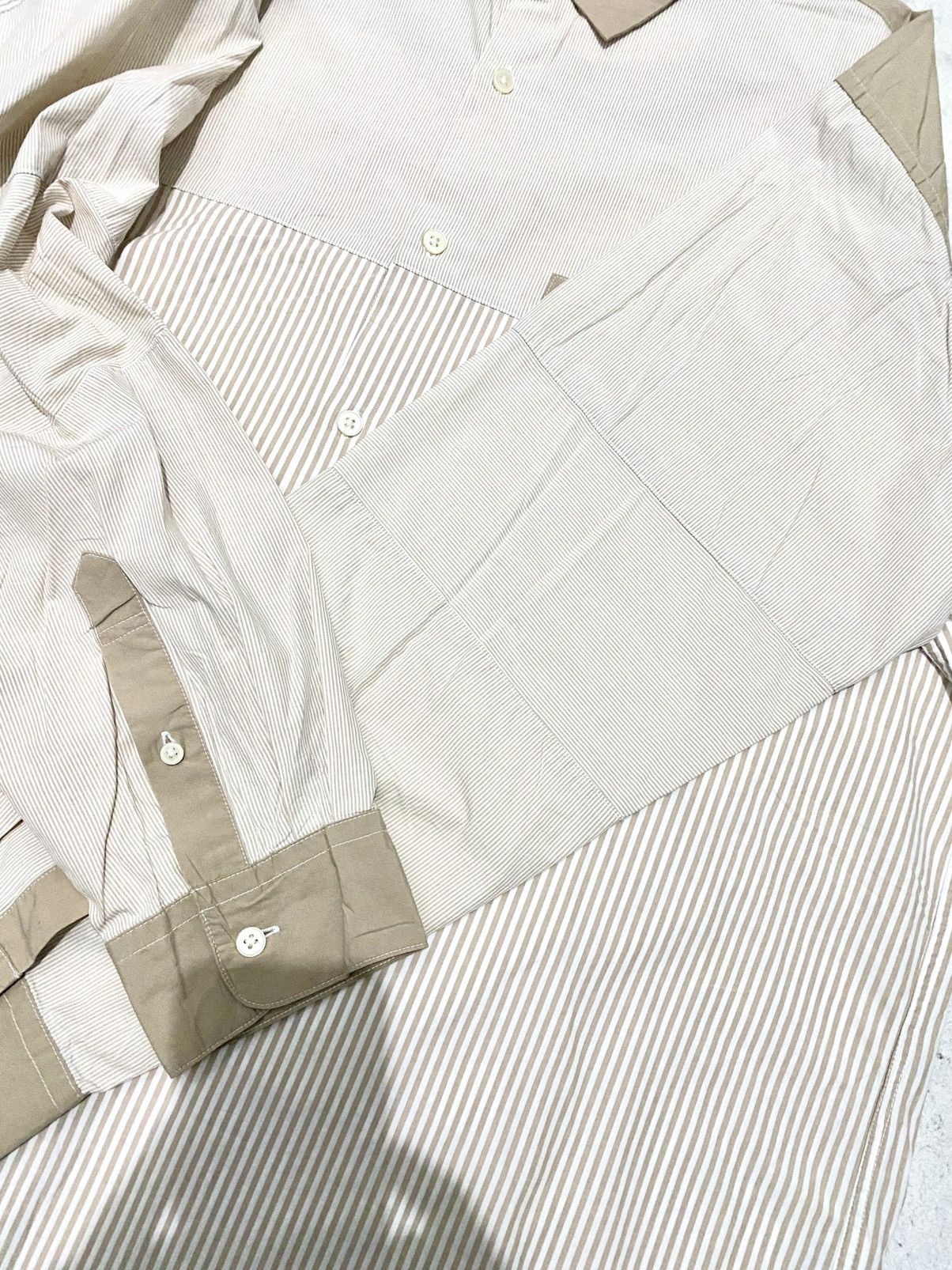 GU × Japanese Brand GU Mix Stripe Brown Shirt Button Size US L / EU 52-54 / 3 - 5 Thumbnail