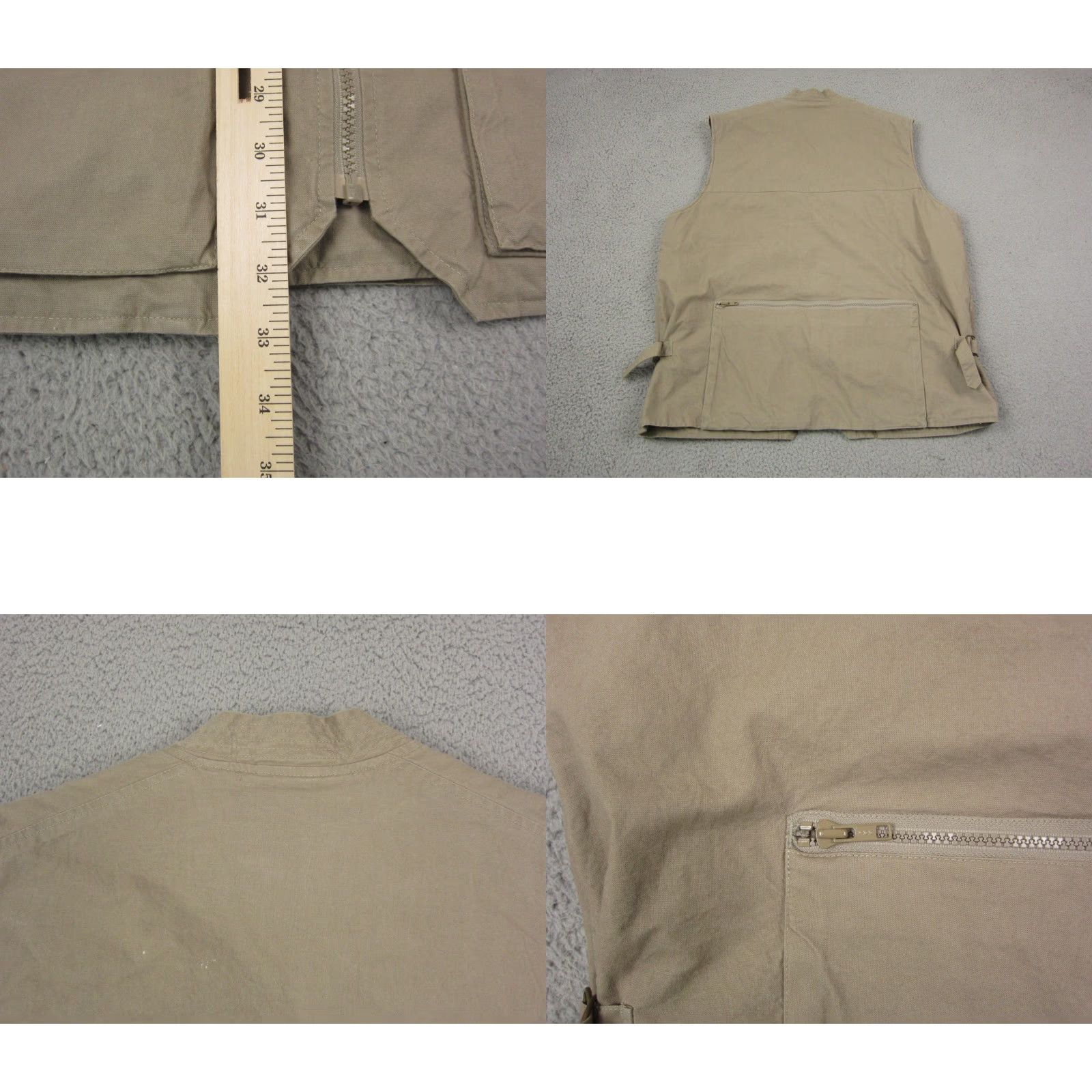 Vintage VINTAGE LL Bean Vest Mens XLT Hooded Full Zip Lined 90s Beige Brown Canvas Utility 80s 90s Mens Vest Size US XL / EU 56 / 4 - 8 Thumbnail