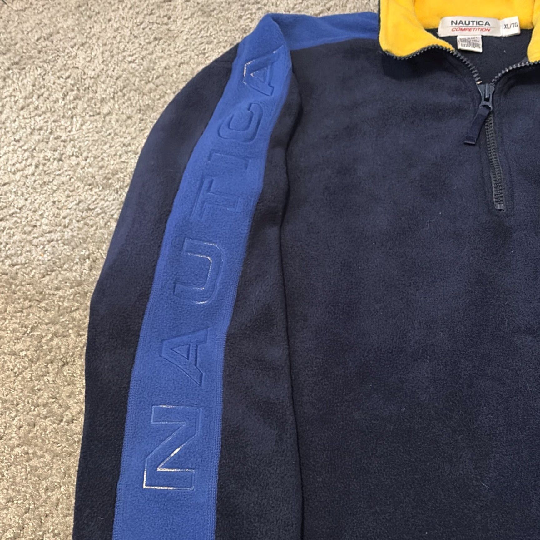 Nautica VINTAGE Nautica Sweatshirt Quarter Zip Fleece Navy Blue XL Men 90s Size US XL / EU 56 / 4 - 4 Thumbnail