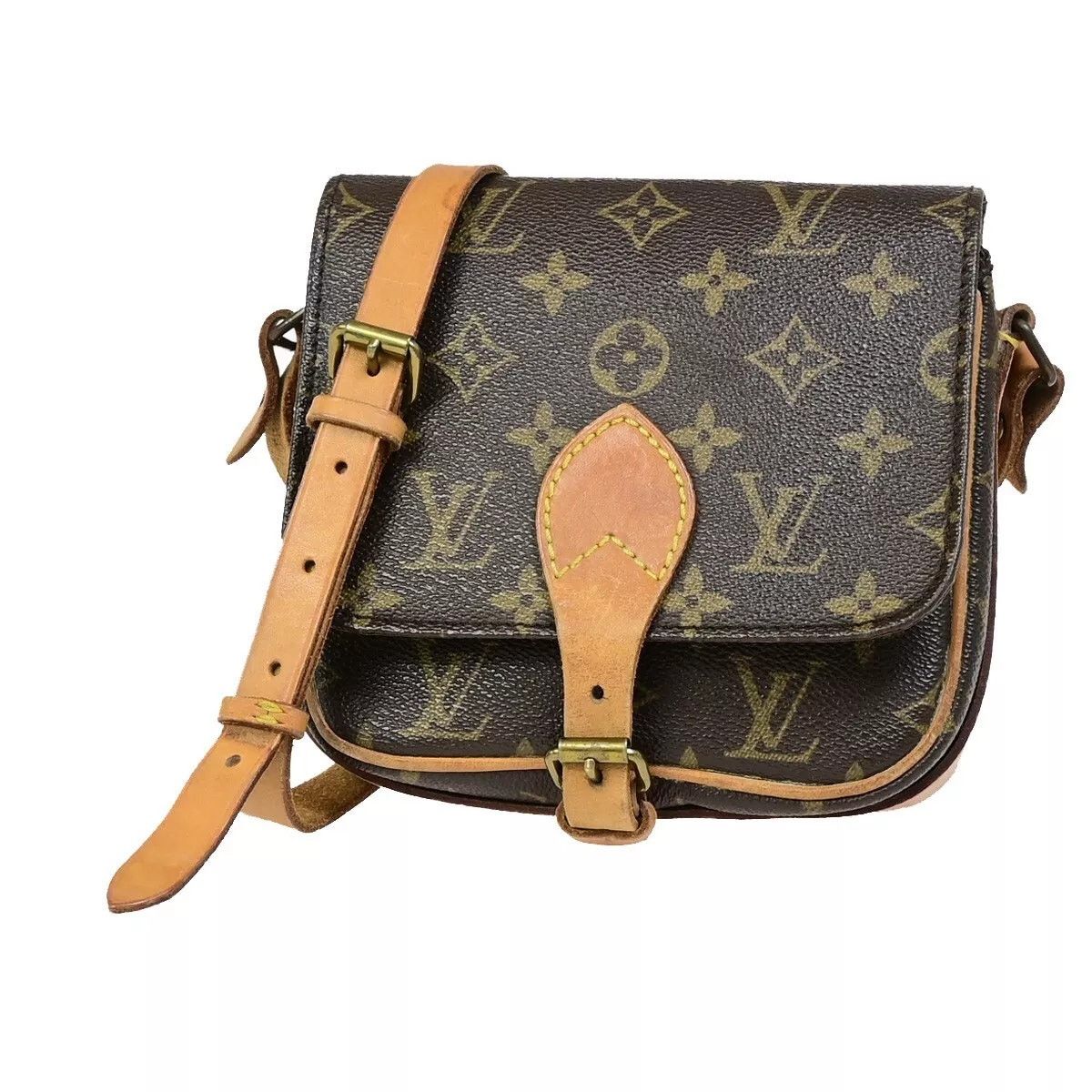 Louis Vuitton Monogram Mini Cartouchiere Shoulder Bag Brown, Women's