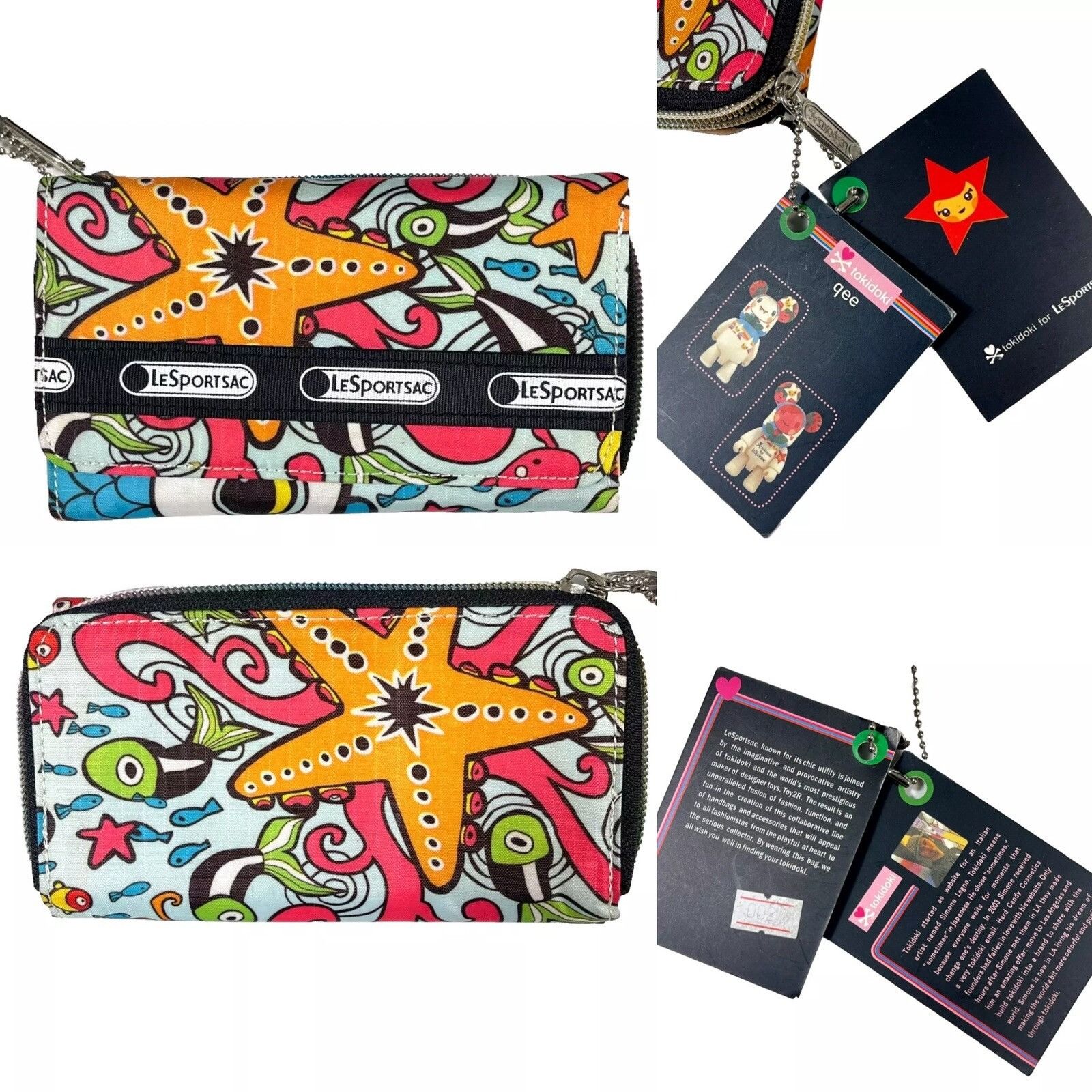 LeSportSac Tokidoki Toy2R Qee Starfish Sea Wallet Multi Comp