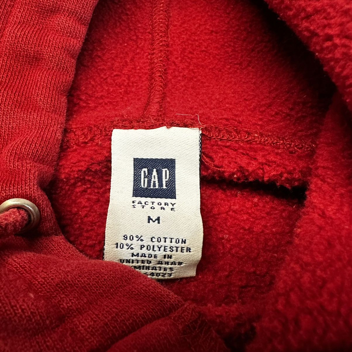 Gap × Vintage Vintage Y2K Gap Heavyweight Hoodie Spellout Sweatshirt Red Size US M / EU 48-50 / 2 - 3 Thumbnail