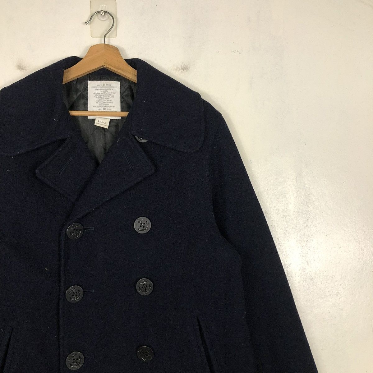 Edwin 📌VINTAGE WOOL BIKER JACKEG EDWIN COMPANY DOUBLE COLLAR Size US L / EU 52-54 / 3 - 8 Thumbnail