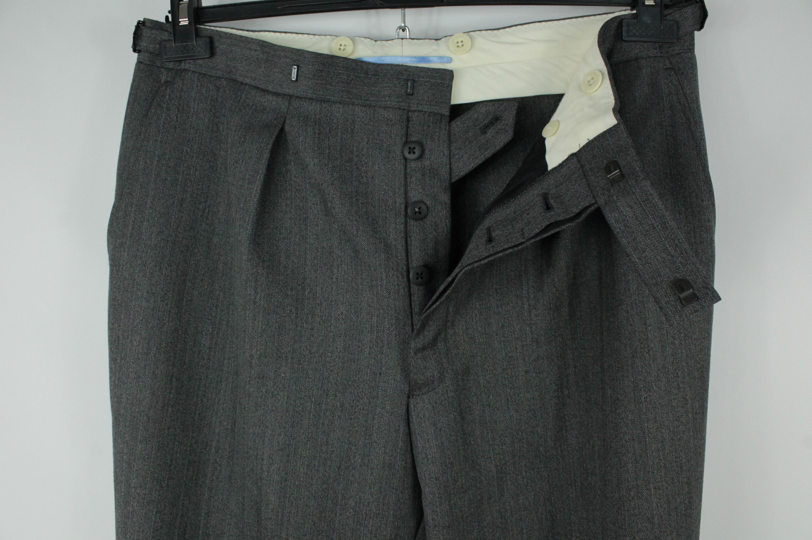 Hackett Hackett London Gray Micro Herringbone Wool 3BTN Formal Suit Size 42R - 11 Thumbnail