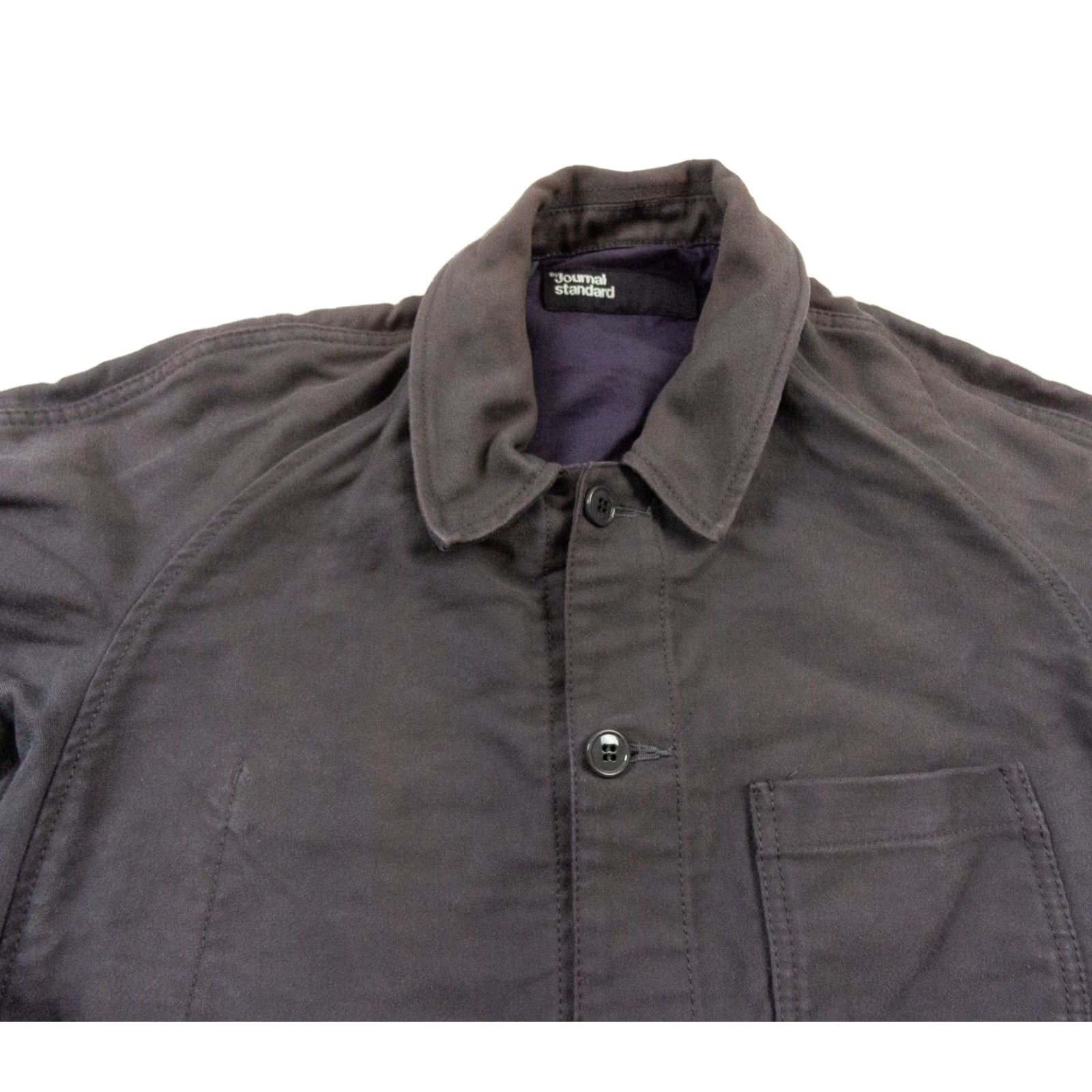 Journal Standard JOURNAL STANDARD Men's Button Down Shirt Medium Gray Canvas Workwear Long Sleeve Regular Fit Size US M / EU 48-50 / 2 - 4 Thumbnail