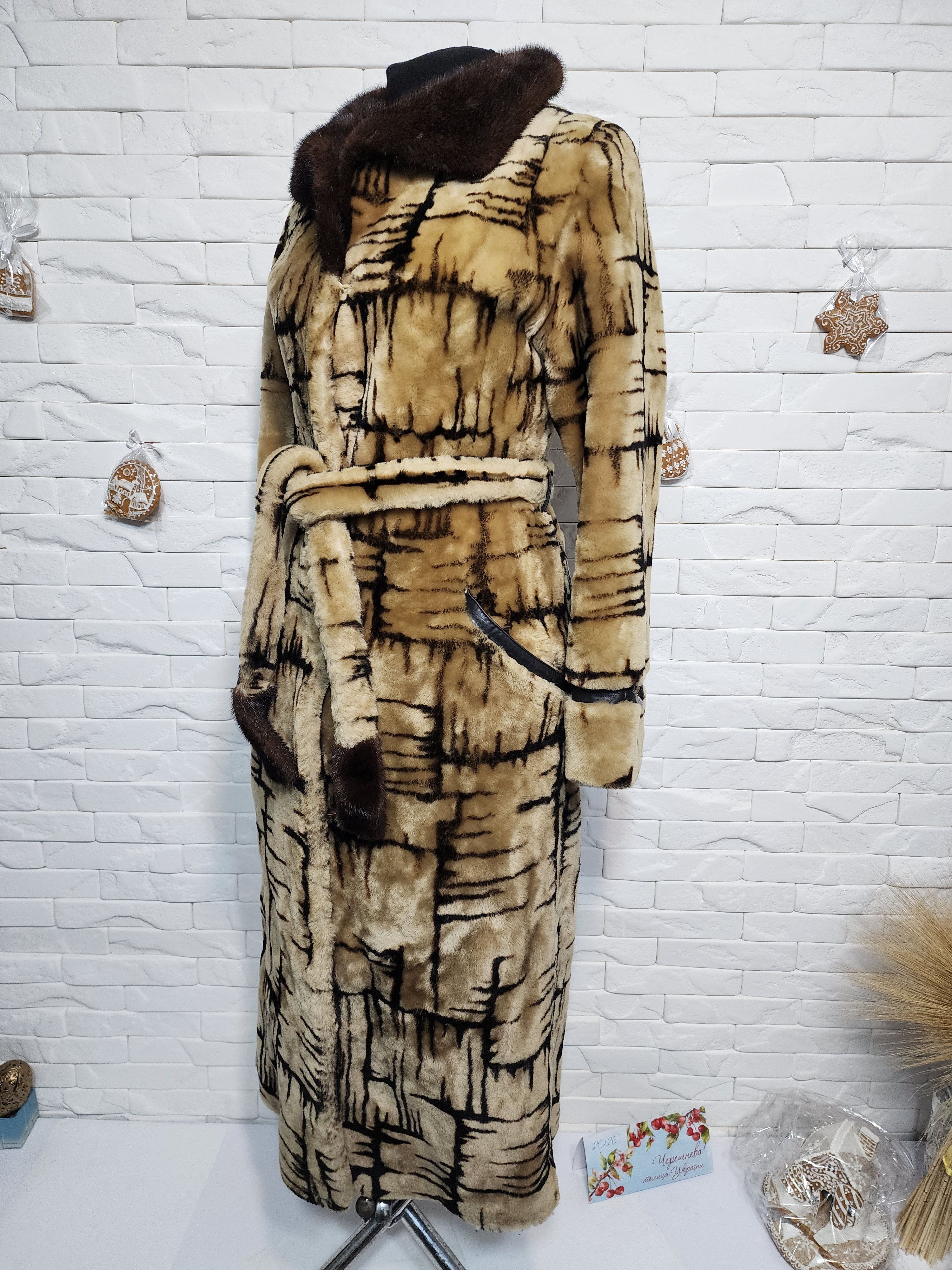 Furla Brown Sheepskin Coat: Women's Fur Belted Winter Coat Size S / US 4 / IT 40 - 2 Thumbnail