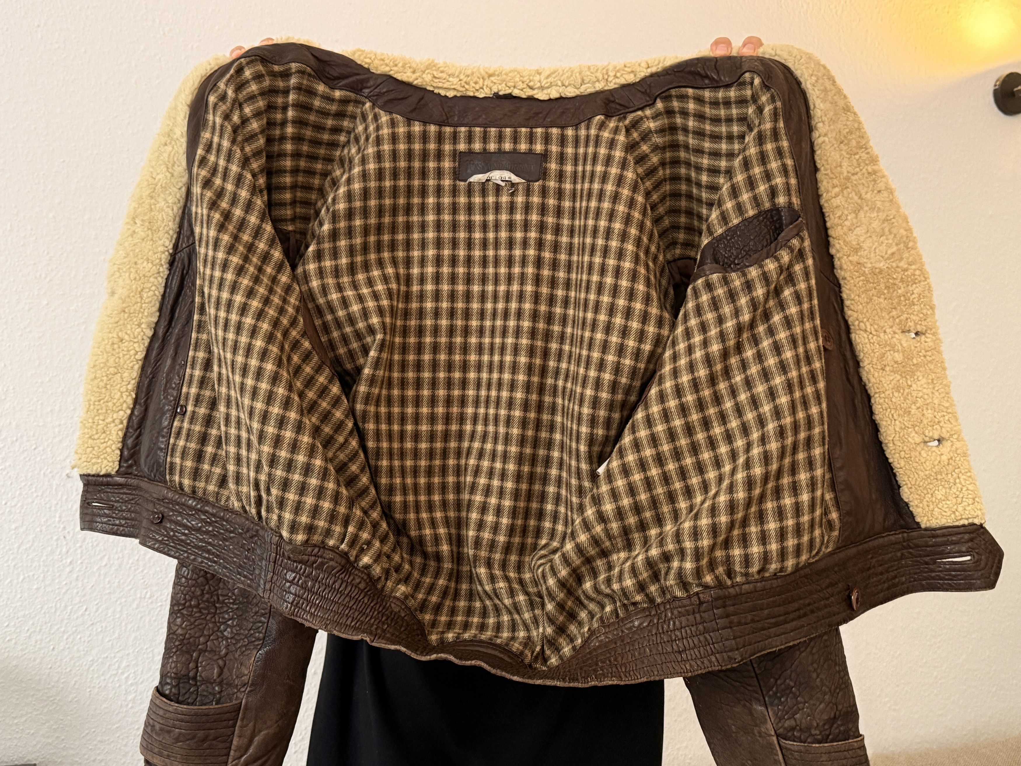 Yves Saint Laurent Vintage YSL Leather Shearling Aviator Bomber Jacket 70s/80s Size US M / EU 48-50 / 2 - 11 Thumbnail