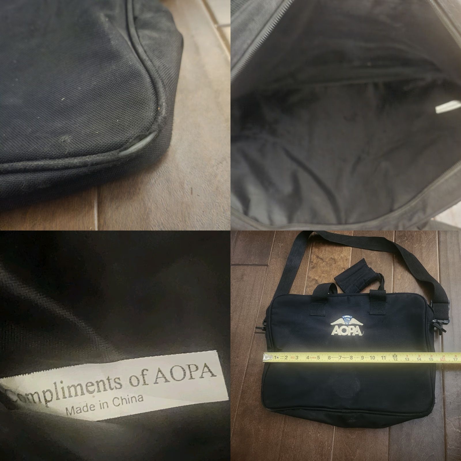Vintage VINTAGE AOPA Messenger Bag Brown Canvas 15 in x 11 in Zip Closure Mens Medium Size ONE SIZE - 8 Thumbnail