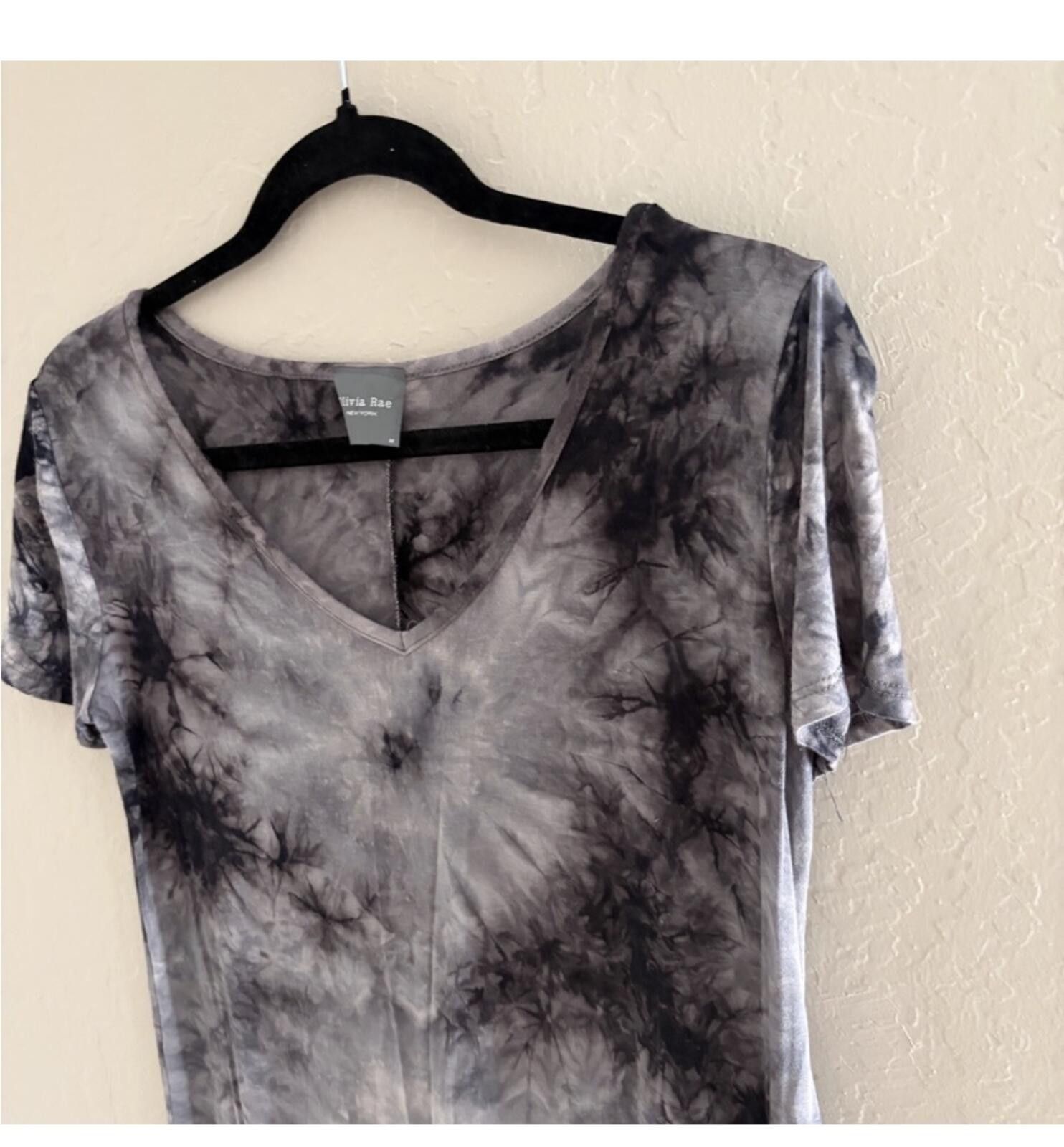 Other Olivia Rae Black and Gray Tie-Dye Midi Dress Size ONE SIZE - 3 Thumbnail