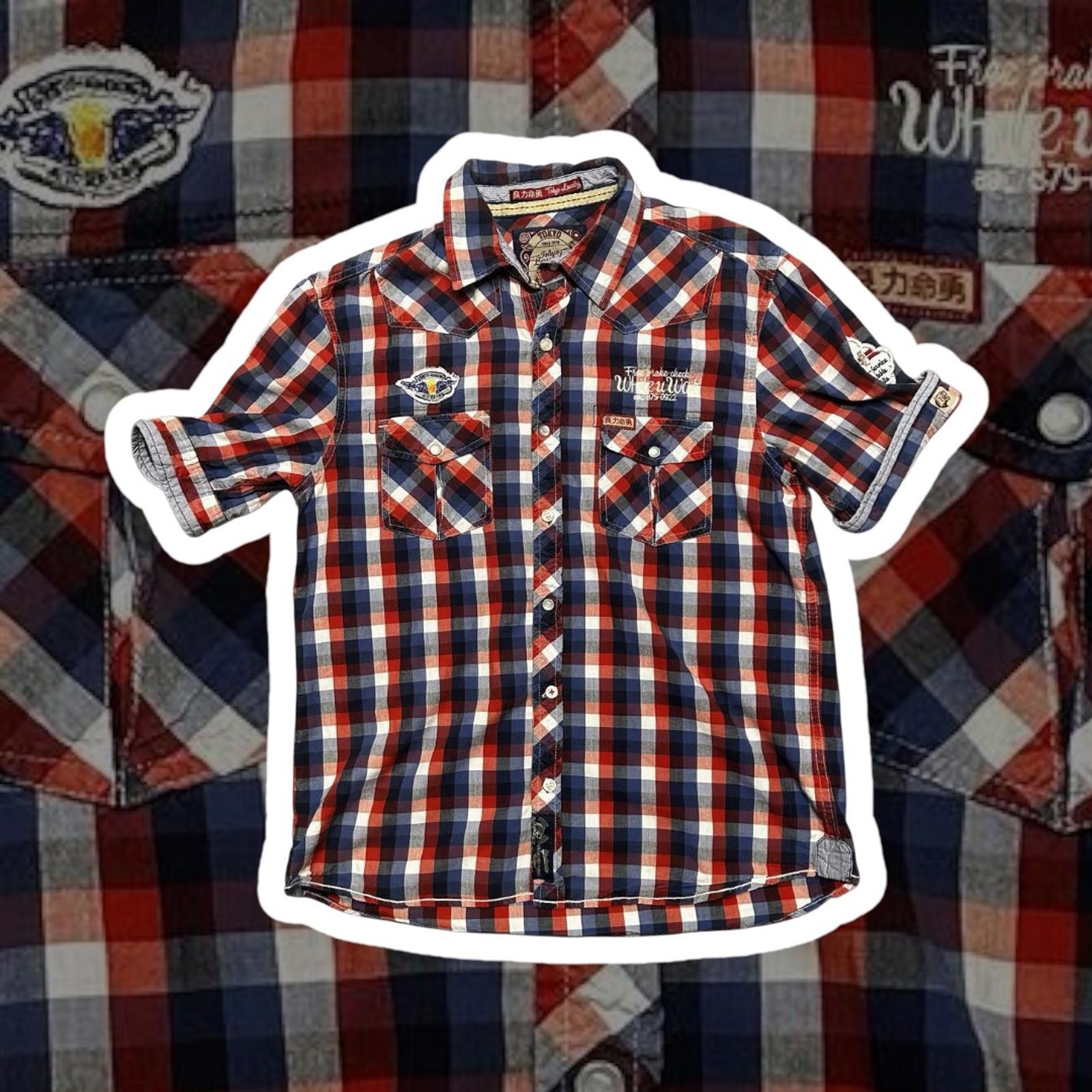 Designer Stylish Checkered Short Sleeve Shirt Size US L / EU 52-54 / 3 - 1 Thumbnail