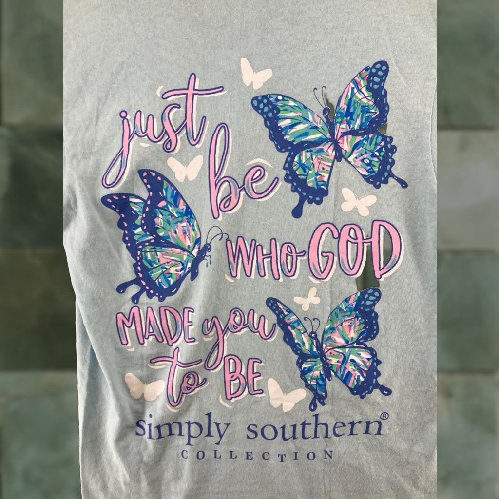 Vintage VINTAGE Simply Southern Women's T-Shirt Large Blue Casual Cotton Butterfly 90s Ladies Size L / US 10 / IT 46 - 1 Thumbnail