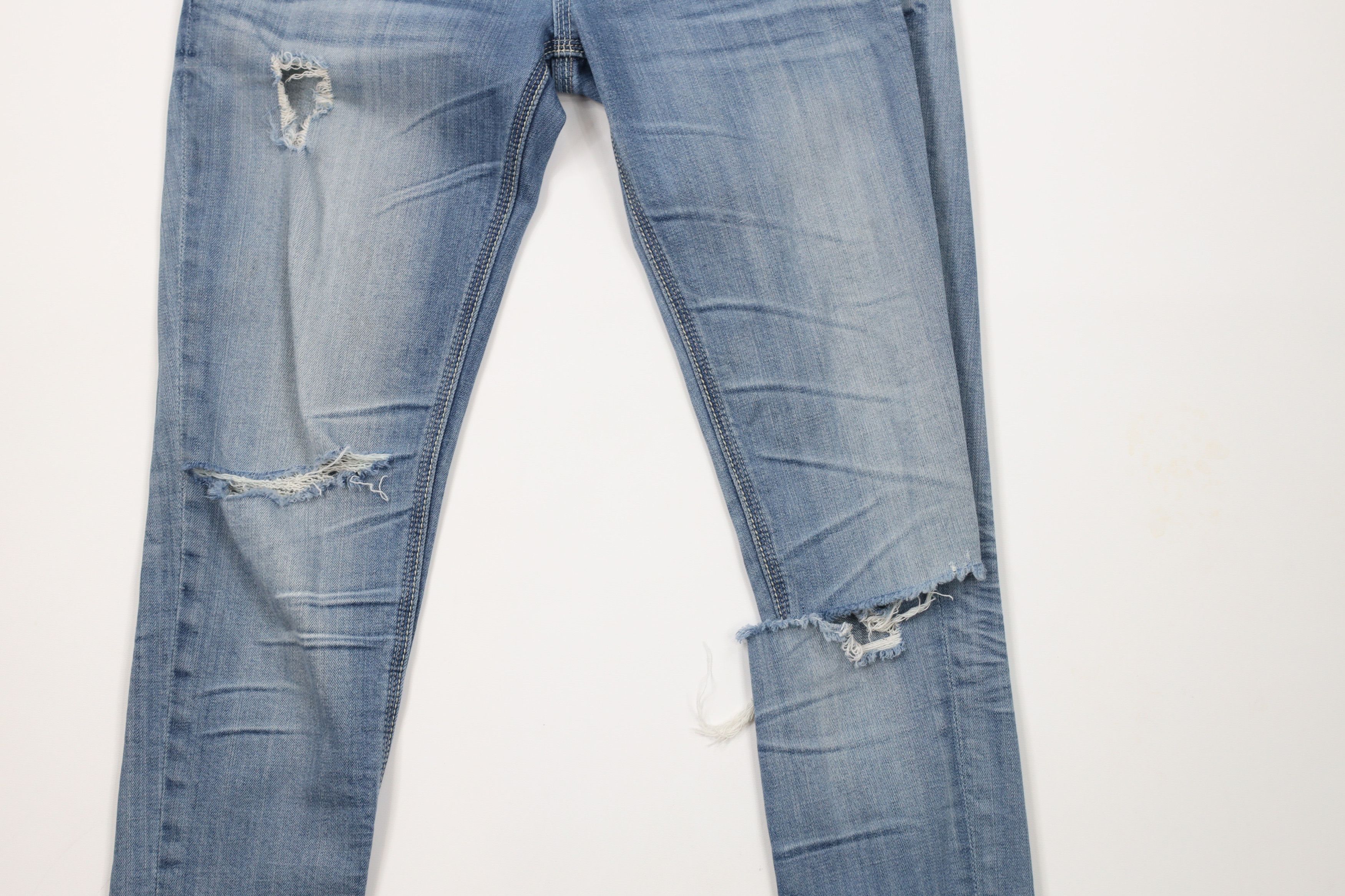 Express × Vintage Rerock Express Thick Stitch Stretch Skinny Crop Jeans Size 28" / US 6 / IT 42 - 3 Thumbnail