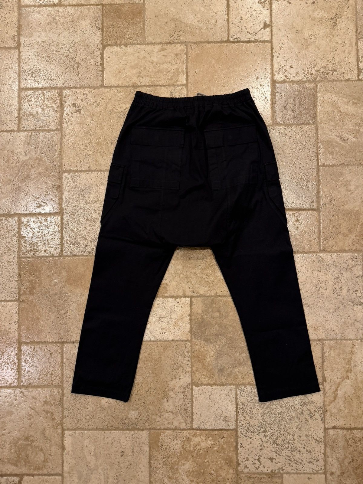 Rick Owens Rick Owens EDFU 23 Black Drop Crotch Cargo Drawstring Pants Size US 34 / EU 50 - 6 Thumbnail