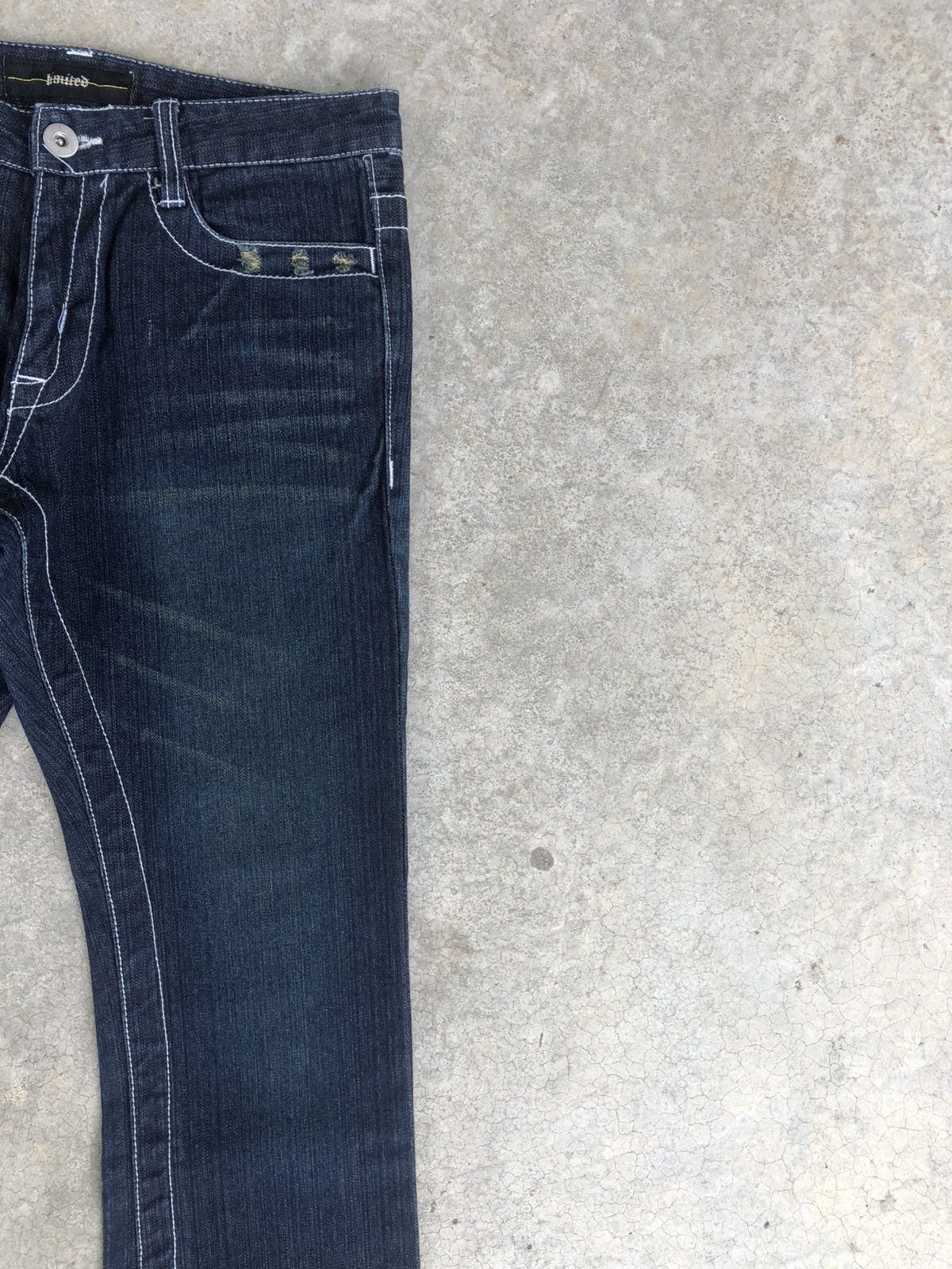 If Six Was Nine Japanese Limited Flared Jeans White Stitch Distressed Denim Size US 32 / EU 48 - 5 Thumbnail