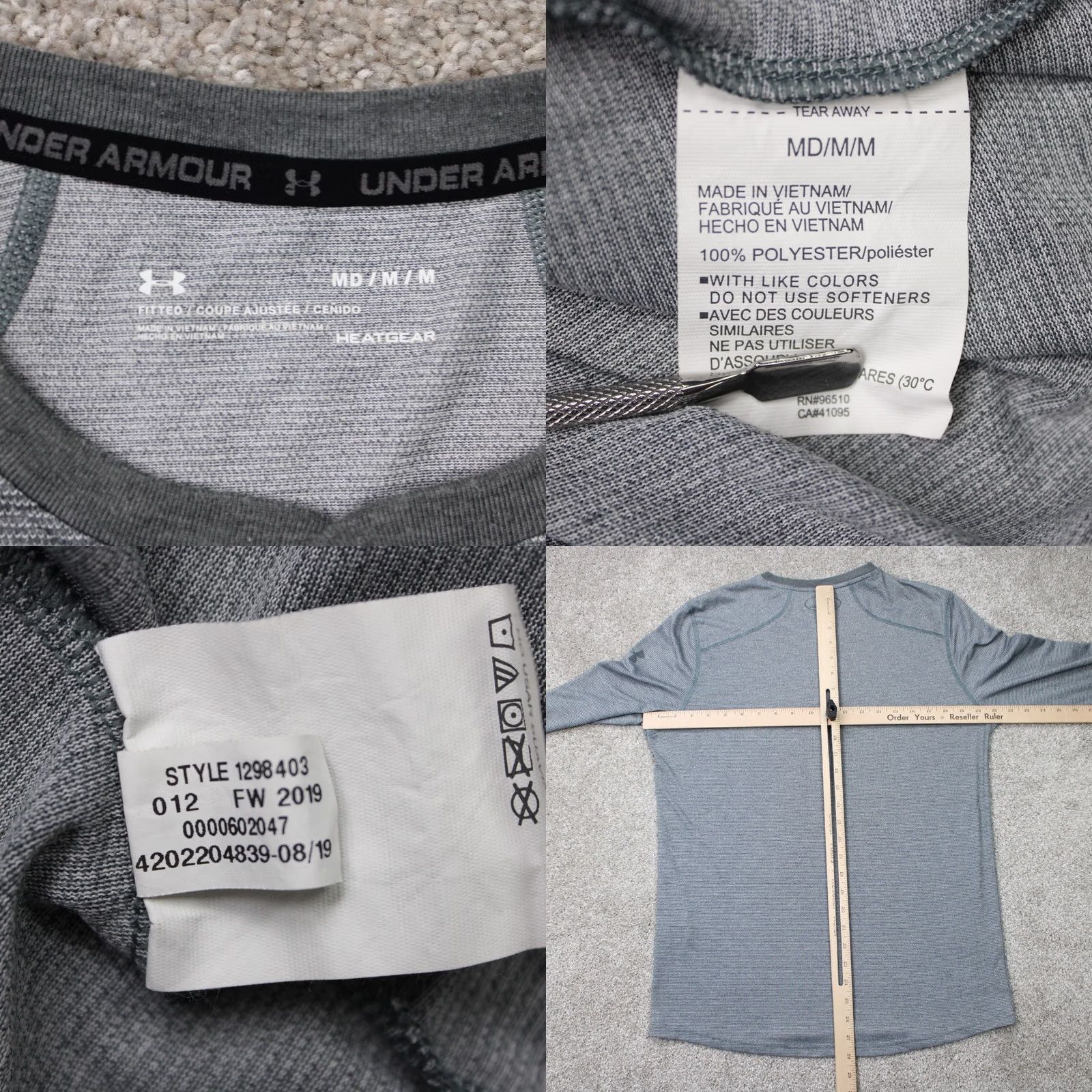 Under Armour Under Armour Threadborne Henley Shirt Mens M Gray Loose Fit L/S Pullover T-Shirt Hydration Breathable Activewear Regular Size Size US M / EU 48-50 / 2 - 8 Thumbnail