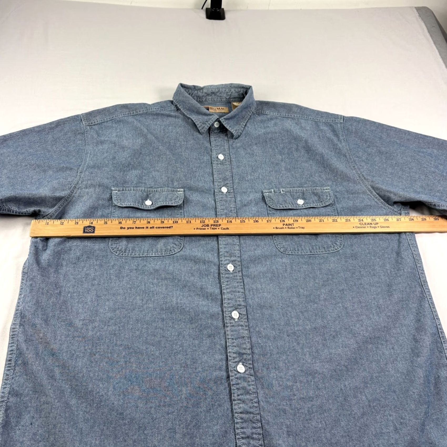 Vintage VINTAGE Big Mac Shirt Mens 2XL Blue Chambray Button-Up Short Sleeve Camp Shirt Mens 2XL Blue Chambray Button-Up Short Sleeve Camp Size US XXL / EU 58 / 5 - 4 Thumbnail