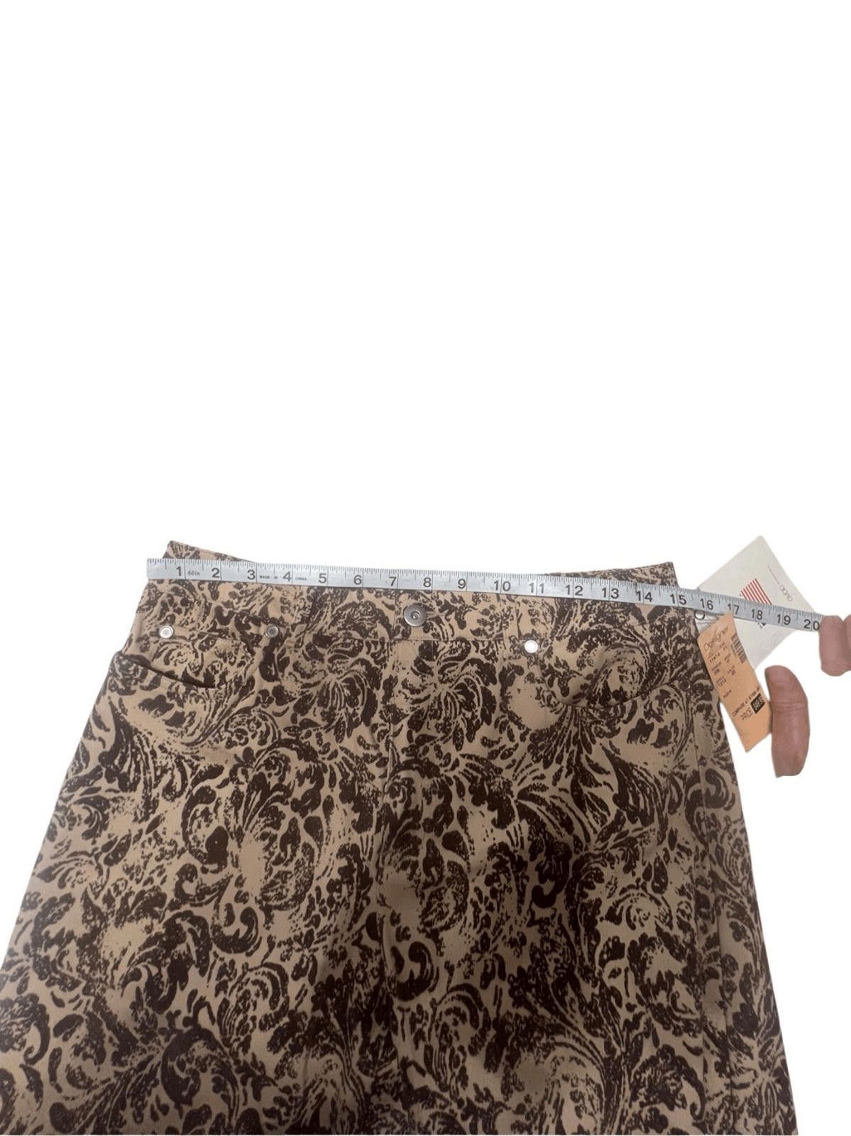 Designer Options Garfield & Marks Printed Beige/Brown Pants Sz 6 NWT Size 28" / US 6 / IT 42 - 6 Thumbnail