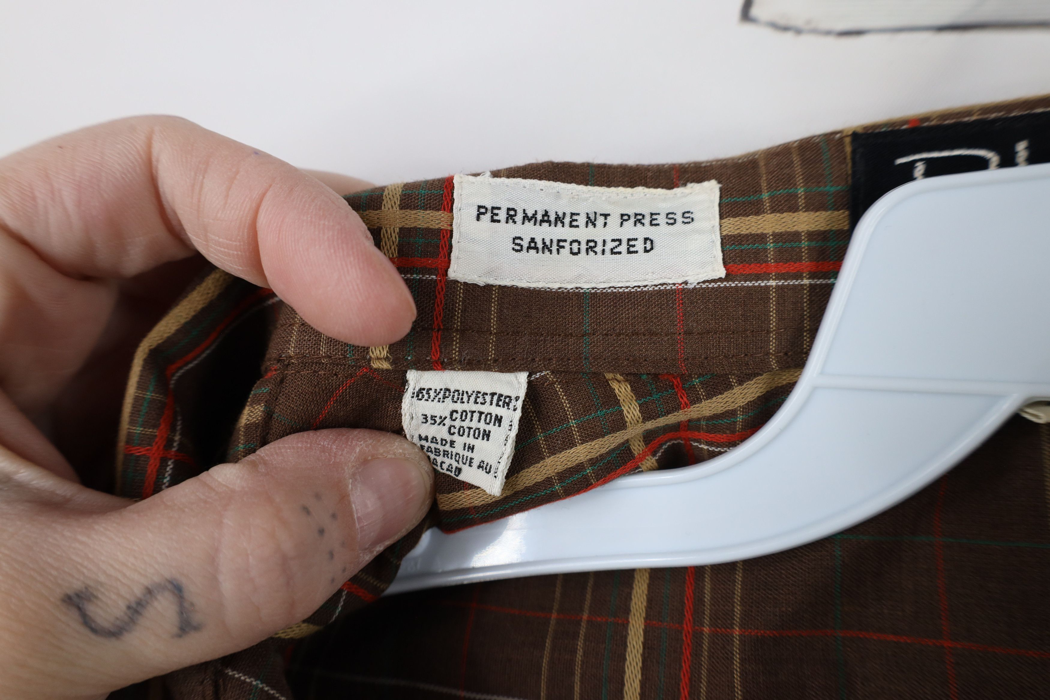 Vintage Vintage 60s 70s Streetwear Collared Button Shirt Plaid Size US S / EU 44-46 / 1 - 9 Thumbnail