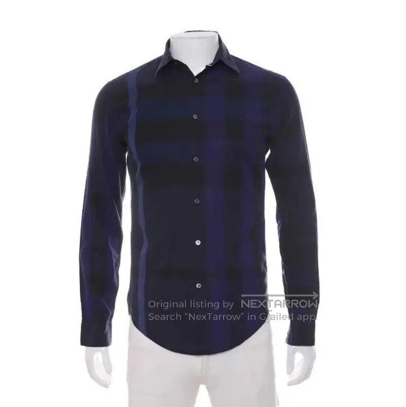 Burberry Burberry Men's Navy Check Long Sleeve Shirt. Size US S / EU 44-46 / 1 - 1 Thumbnail