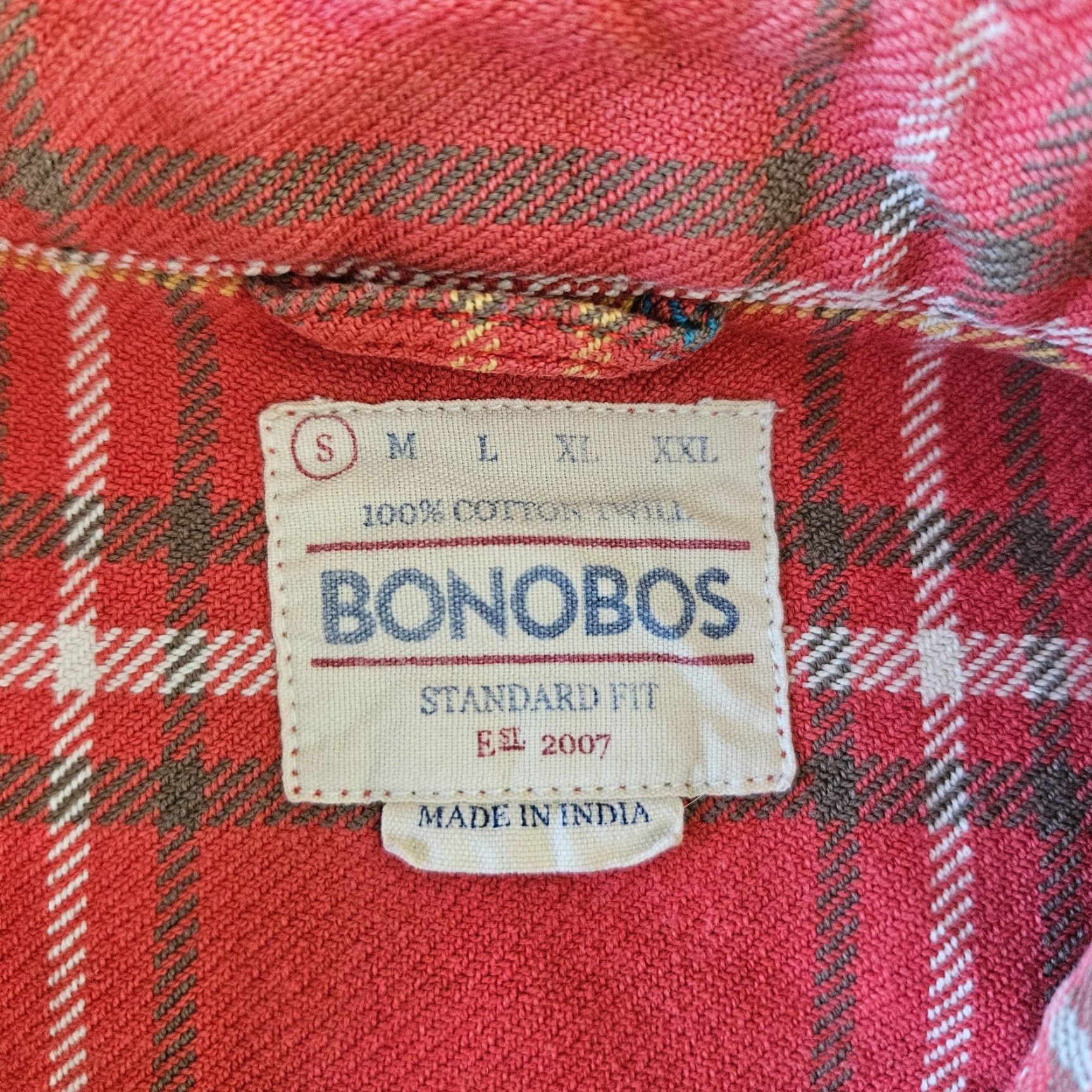 Bonobos Bonobos Button-Up Shirt Men Small Red Blue Plaid Long Sleeve Cotton Shirt Size US S / EU 44-46 / 1 - 4 Thumbnail