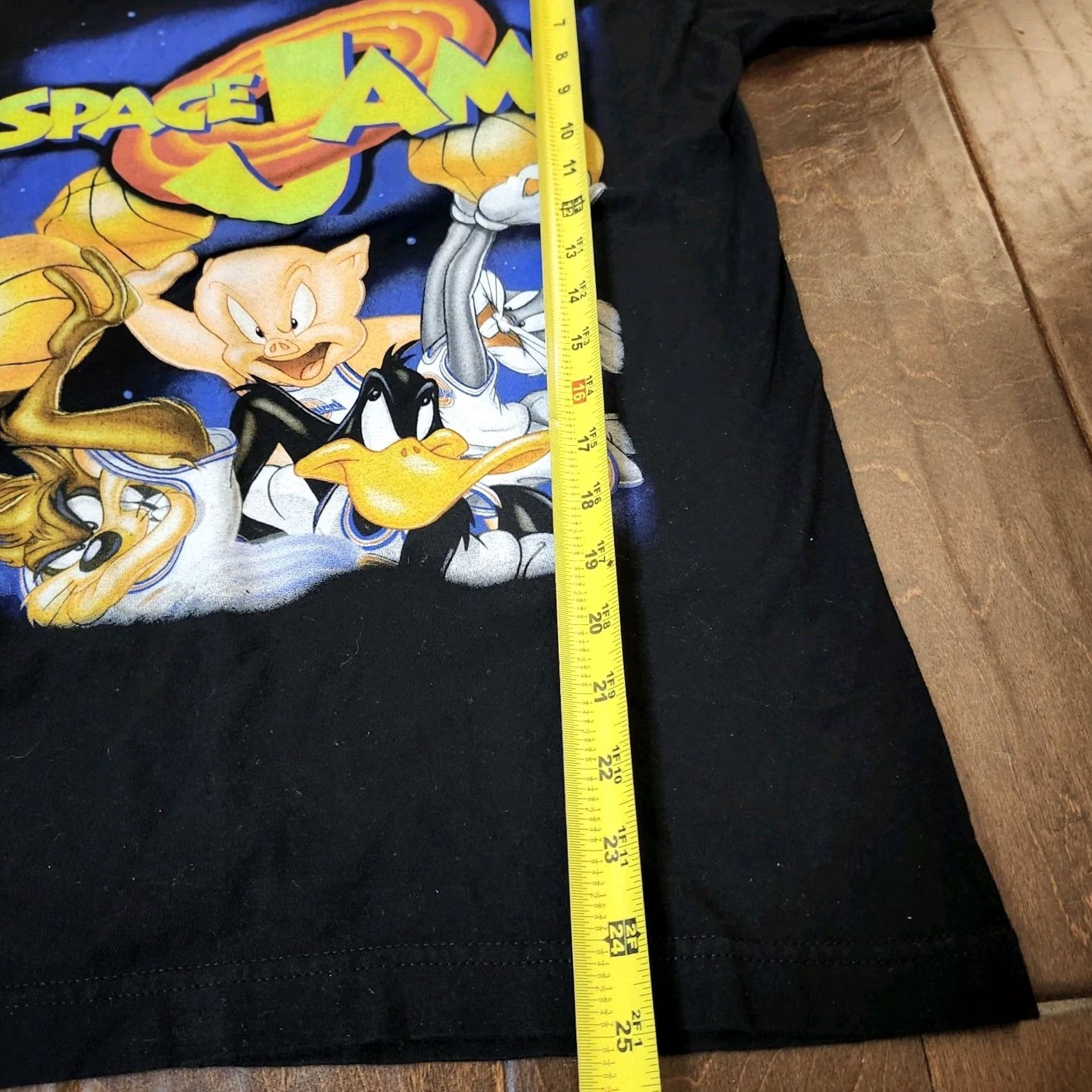 Vintage VINTAGE Space Jam T-Shirt Black Mens Size S Crew Neck Short Sleeve 90s Looney Tunes Daffy Duck Bugs Bunny Comfort Knit Cotton Shirt T-Shirt/Mens Size US S / EU 44-46 / 1 - 4 Thumbnail