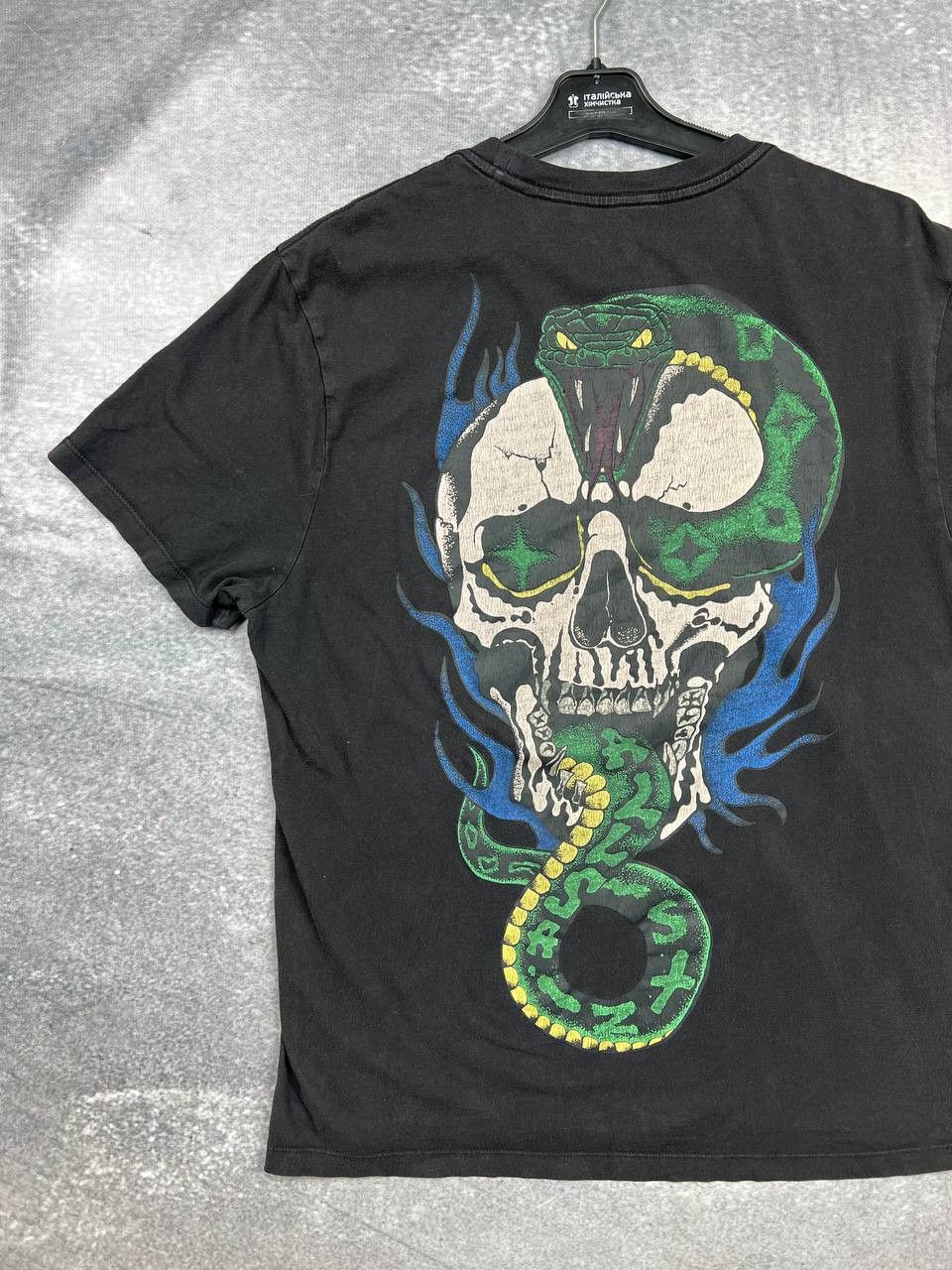 Allsaints × Japanese Brand AllSaints Adder t-shirt in washed black with back print Size US S / EU 44-46 / 1 - 7 Thumbnail