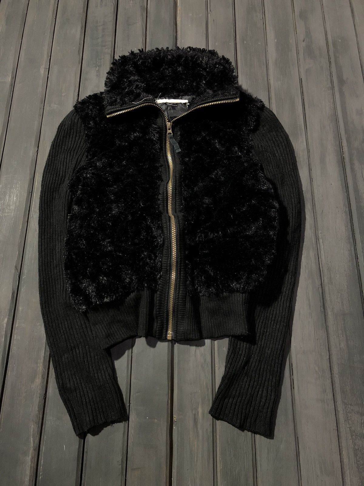 Hysteric Glamour Vintage Opium Yohji Yamamoto Fur Zip Sweater Mohair Size S / US 4 / IT 40 - 1 Thumbnail
