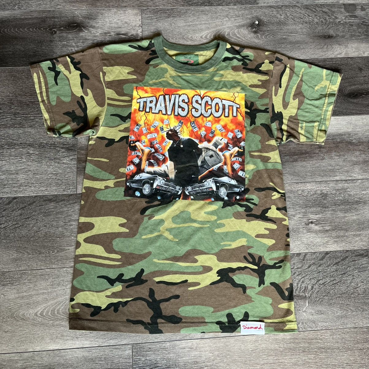 Diamond Supply Co. × Travis Scott Travis Scott x Diamond Supply Co. Rap Graphic Logo Tee Camo Size US M / EU 48-50 / 2 - 1 Thumbnail