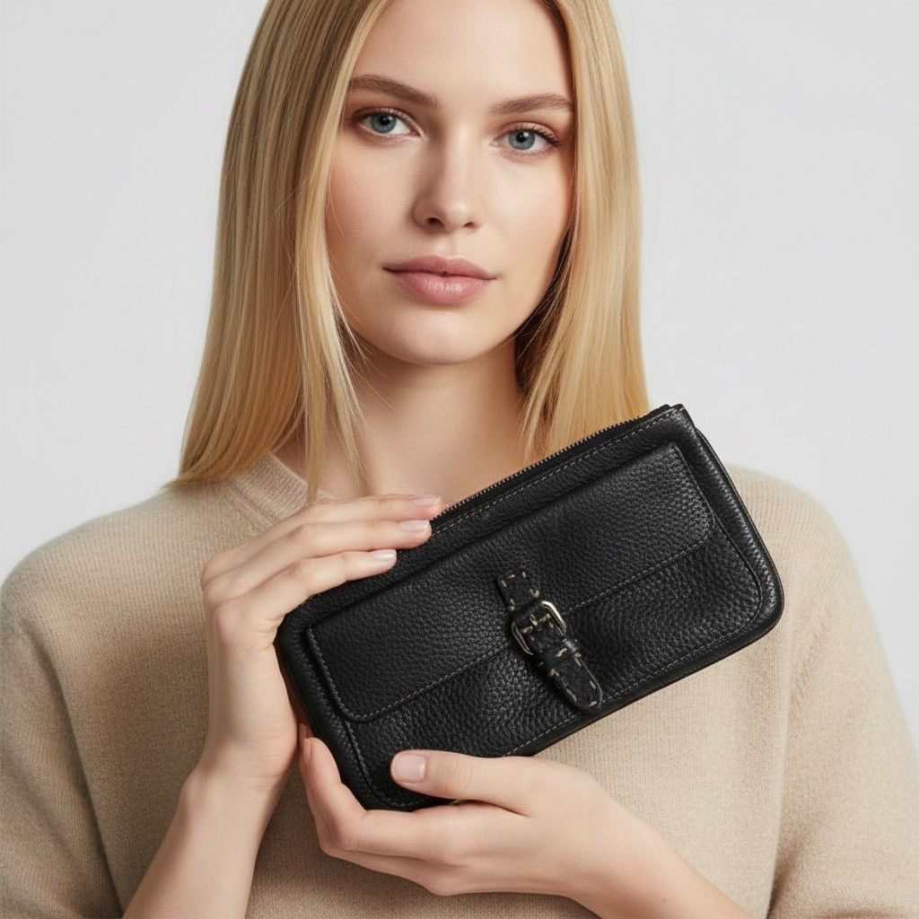 Fendi Authentic Womens Fendi Black Leather Clutch Wallet Size ONE SIZE - 1 Thumbnail
