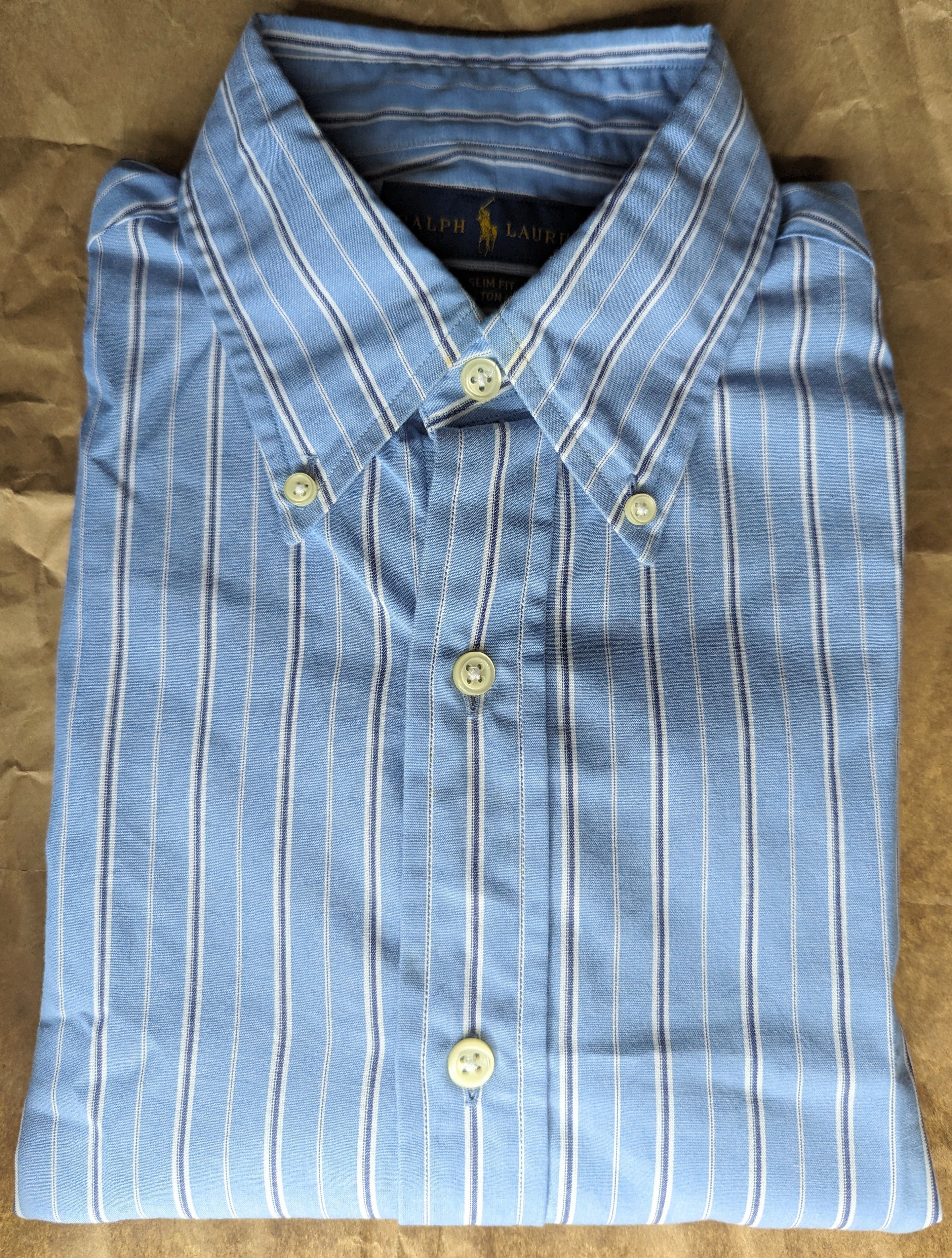 Polo Ralph Lauren × RRL Ralph Lauren × Ralph Lauren BNWT Striped Poplin Button Down Collar Shirt Size US M / EU 48-50 / 2 - 9 Thumbnail
