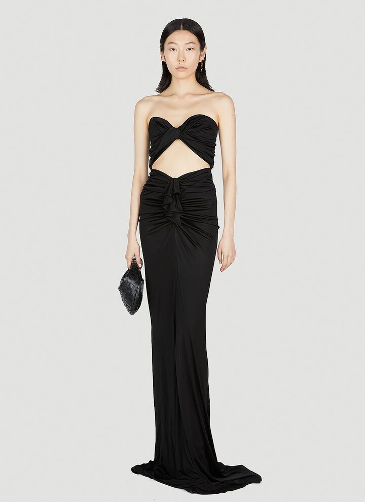 Saint Laurent Paris o1tp1o1224 Cut Out Bustier Fress In Jersey in Black Size M / US 6-8 / IT 42-44 - 2 Thumbnail