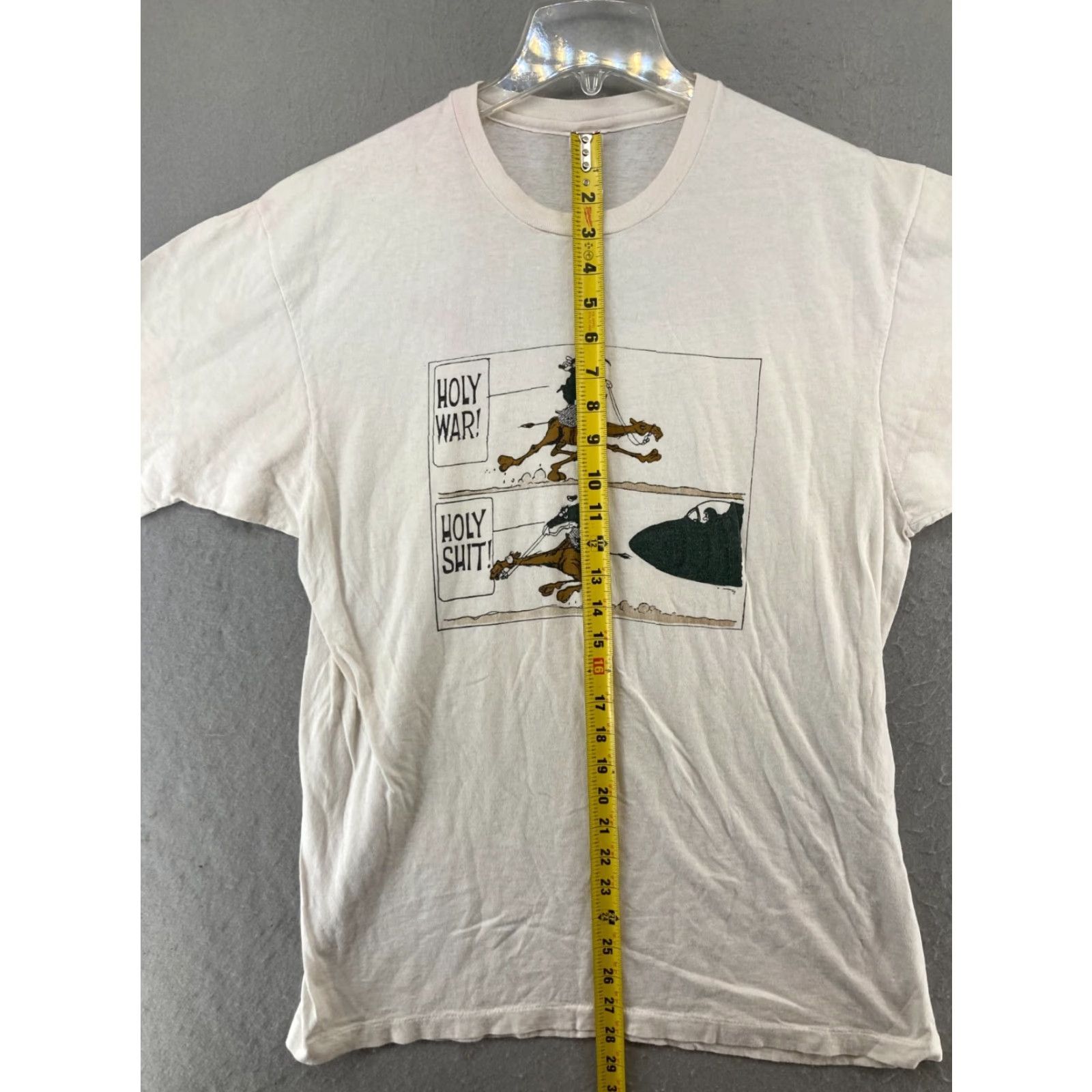 Hanes Mens War TShirt XL White Map Camel Plane USA MADE Holy War Size US XL / EU 56 / 4 - 4 Thumbnail