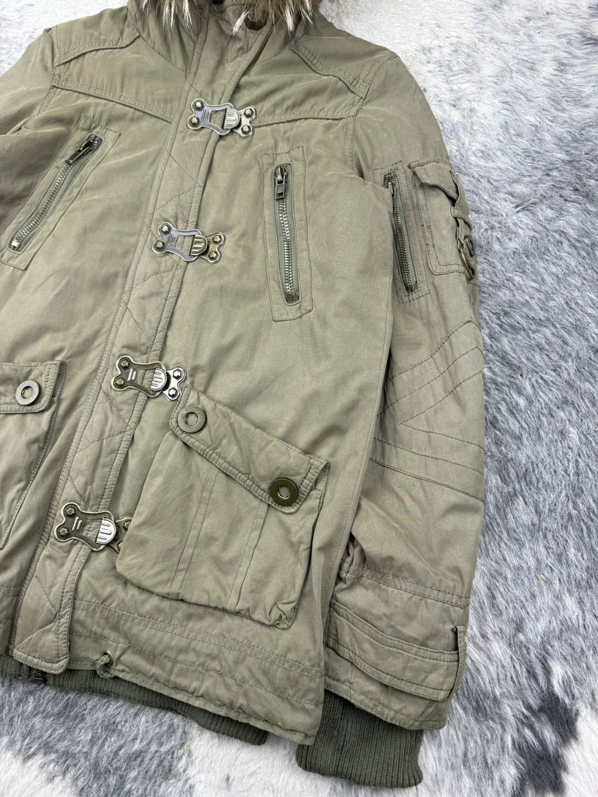 If Six Was Nine Japanese Designer like L.G.B. Fur Raccoon Jacket Size US S / EU 44-46 / 1 - 6 Thumbnail