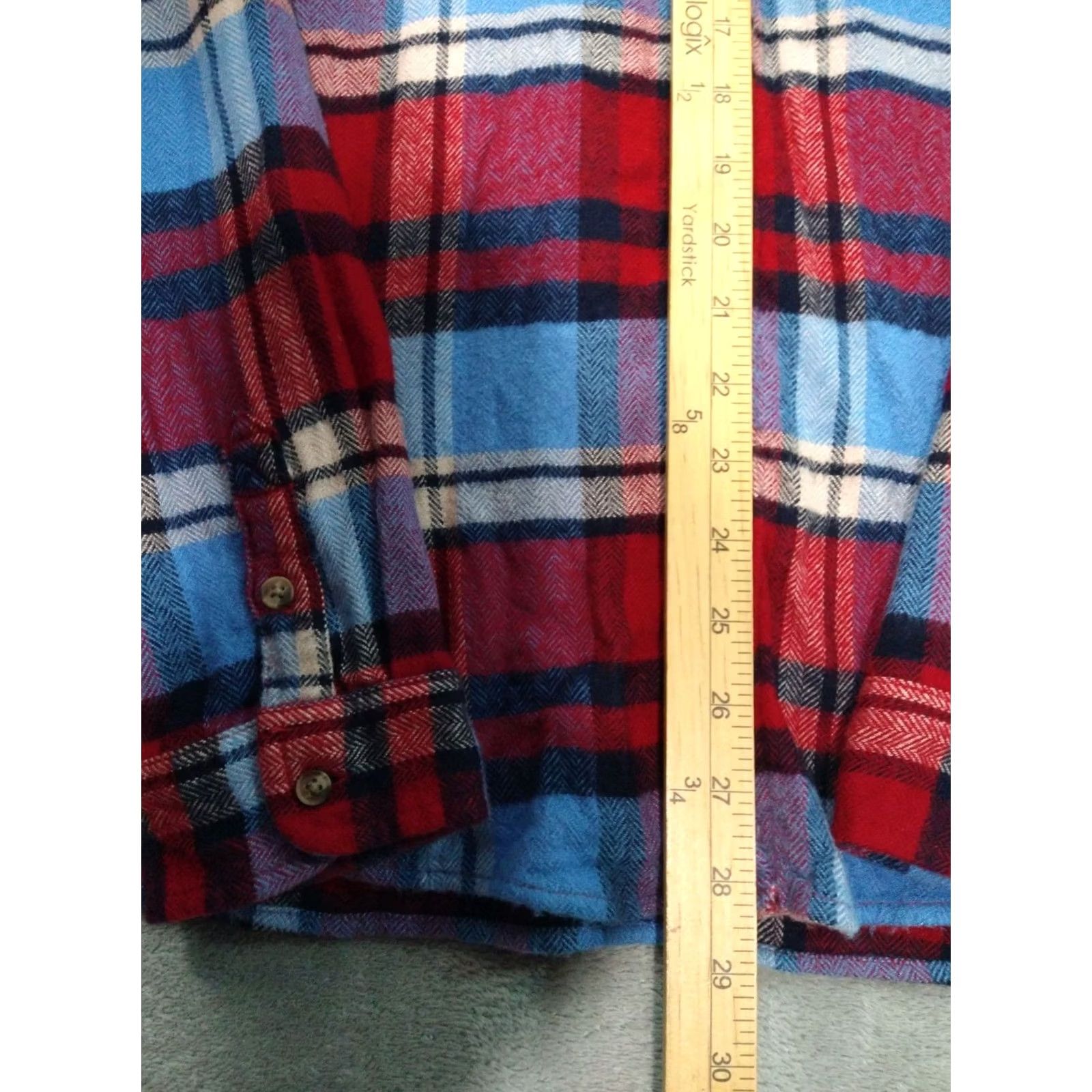 American Eagle Outfitters American Eagle Outfitters Shirt Womens L Red Plaid Flannel Classic Cotton Viscose Pockets Button-Up Size L / US 10 / IT 46 - 4 Thumbnail