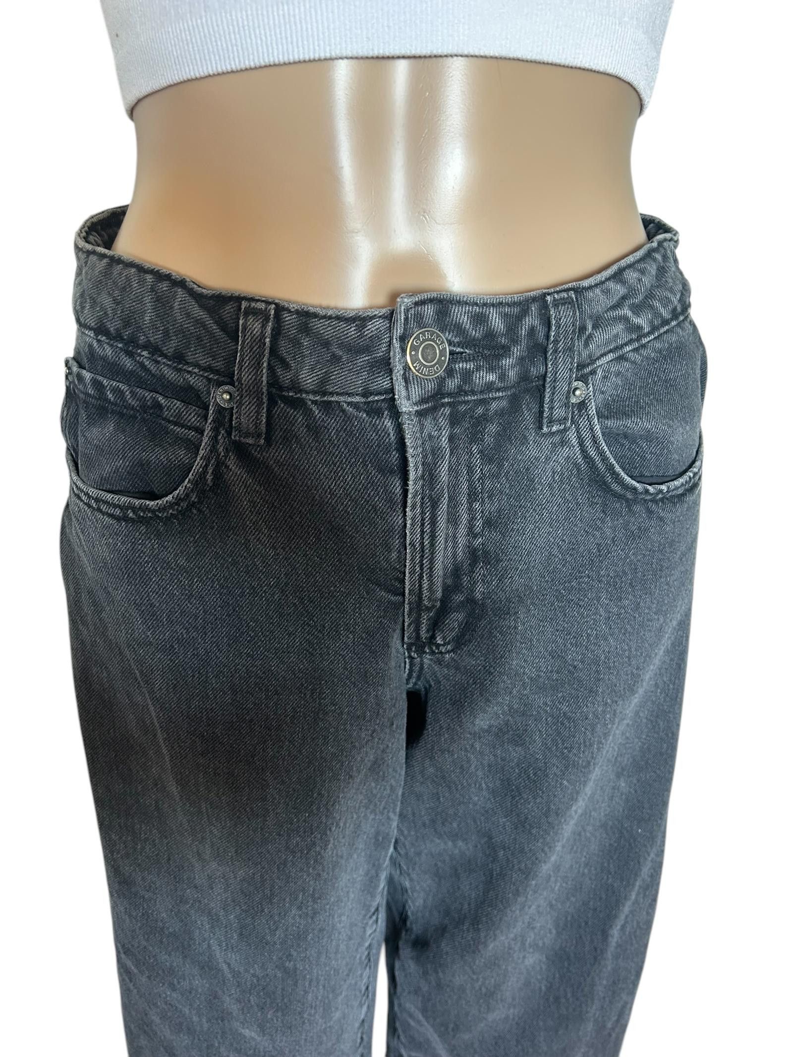 Garbage TV Garage Stylish Black Wide Leg Jeans Size 25" / US 0 / IT 36 - 2 Thumbnail