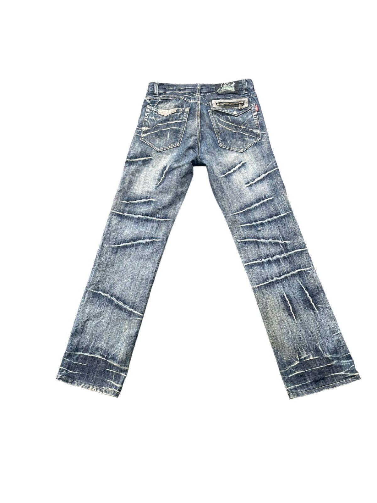 Japanese Brand Hi-Hop Custom Distresed Denim Size US 34 / EU 50 - 7 Thumbnail